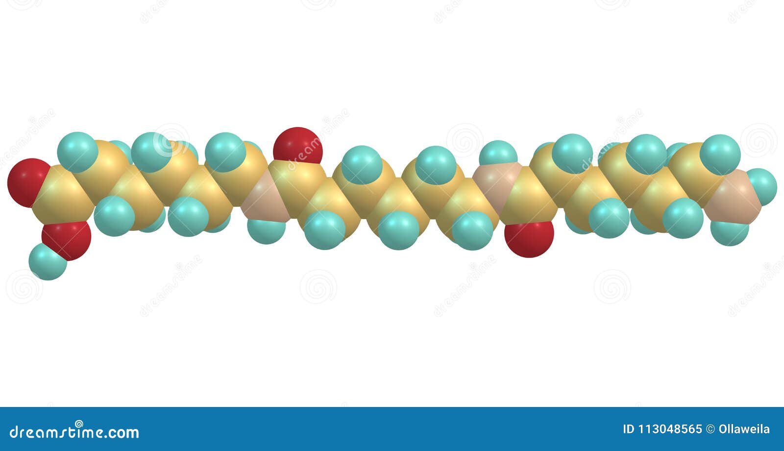 Nylon Molecular Structure Isolated on White Background Stock