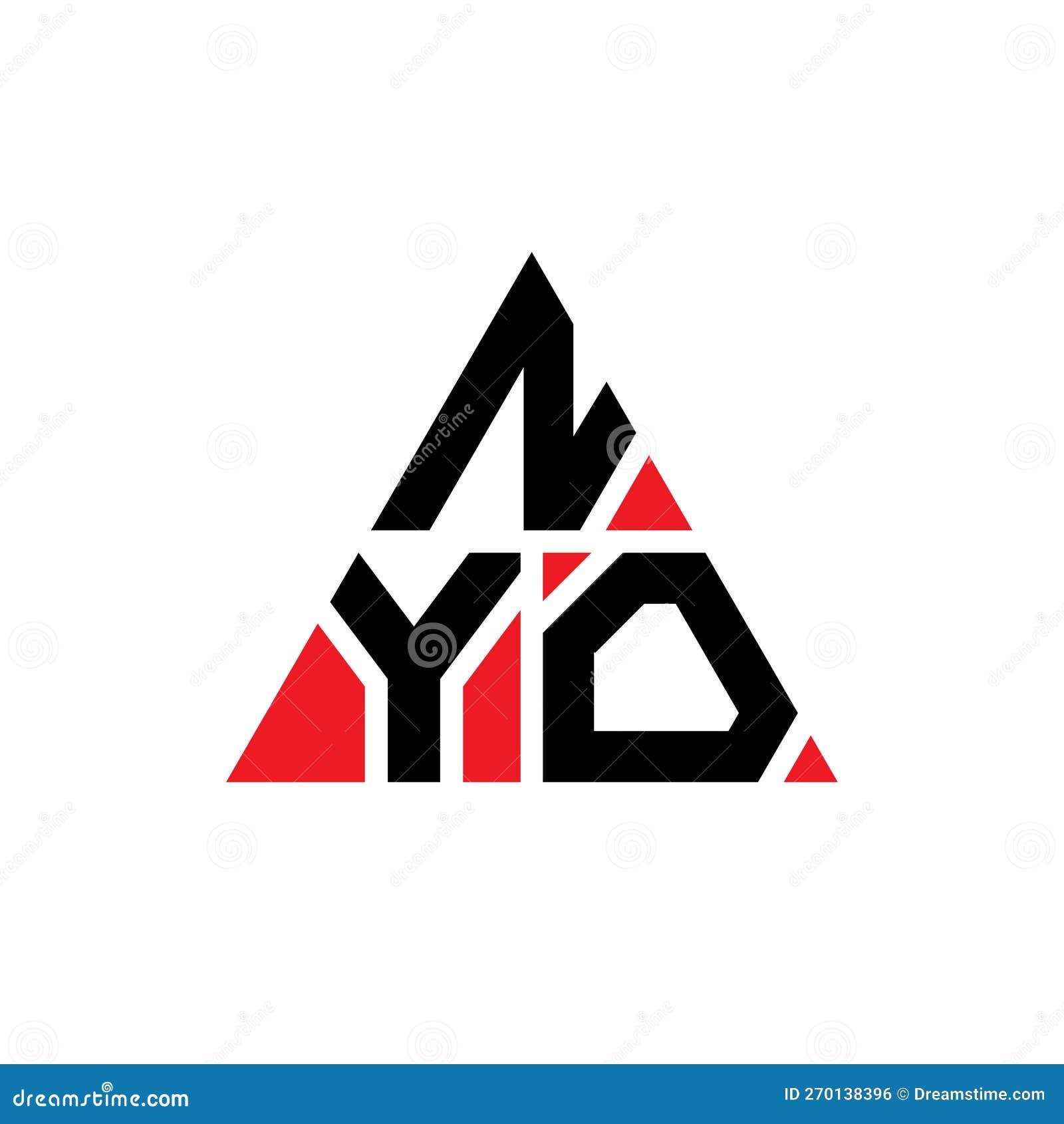 nyo triangle letter logo  with triangle . nyo triangle logo  monogram. nyo triangle  logo template with red