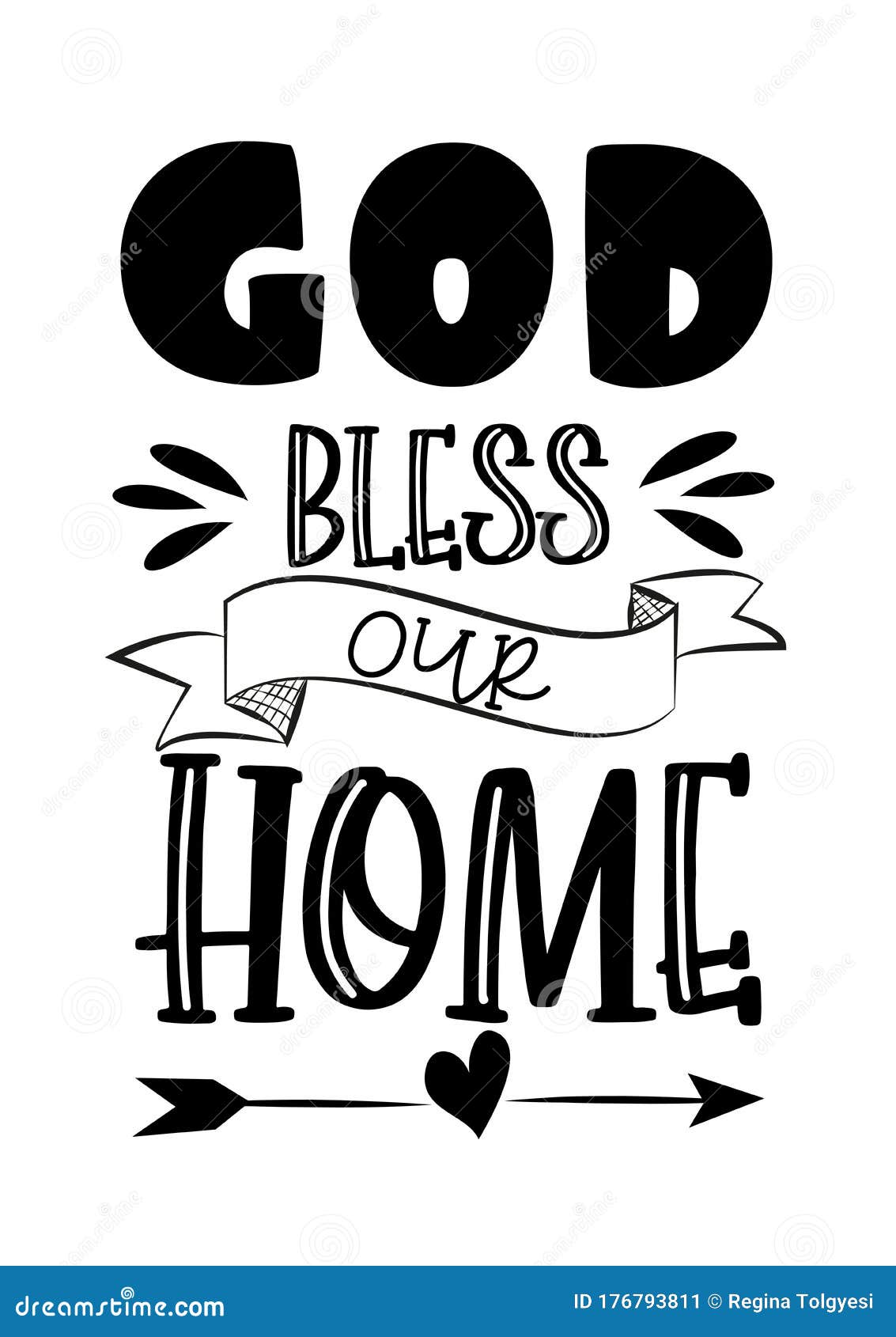 God Bless Our Home- Saying Text Stock Vector - Illustration of ...