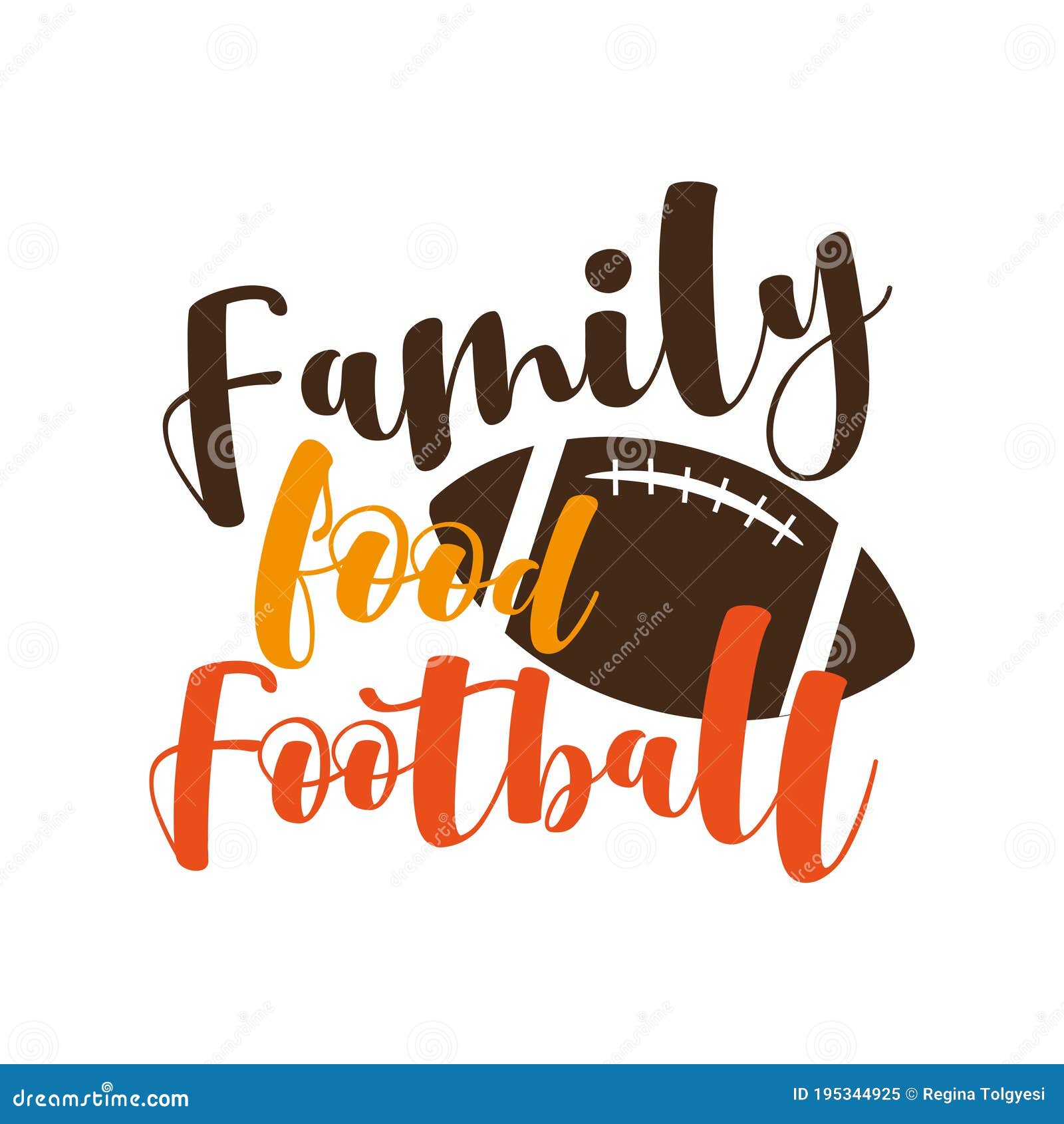 Family Food Football - Funny Thanksgiving Text, with American