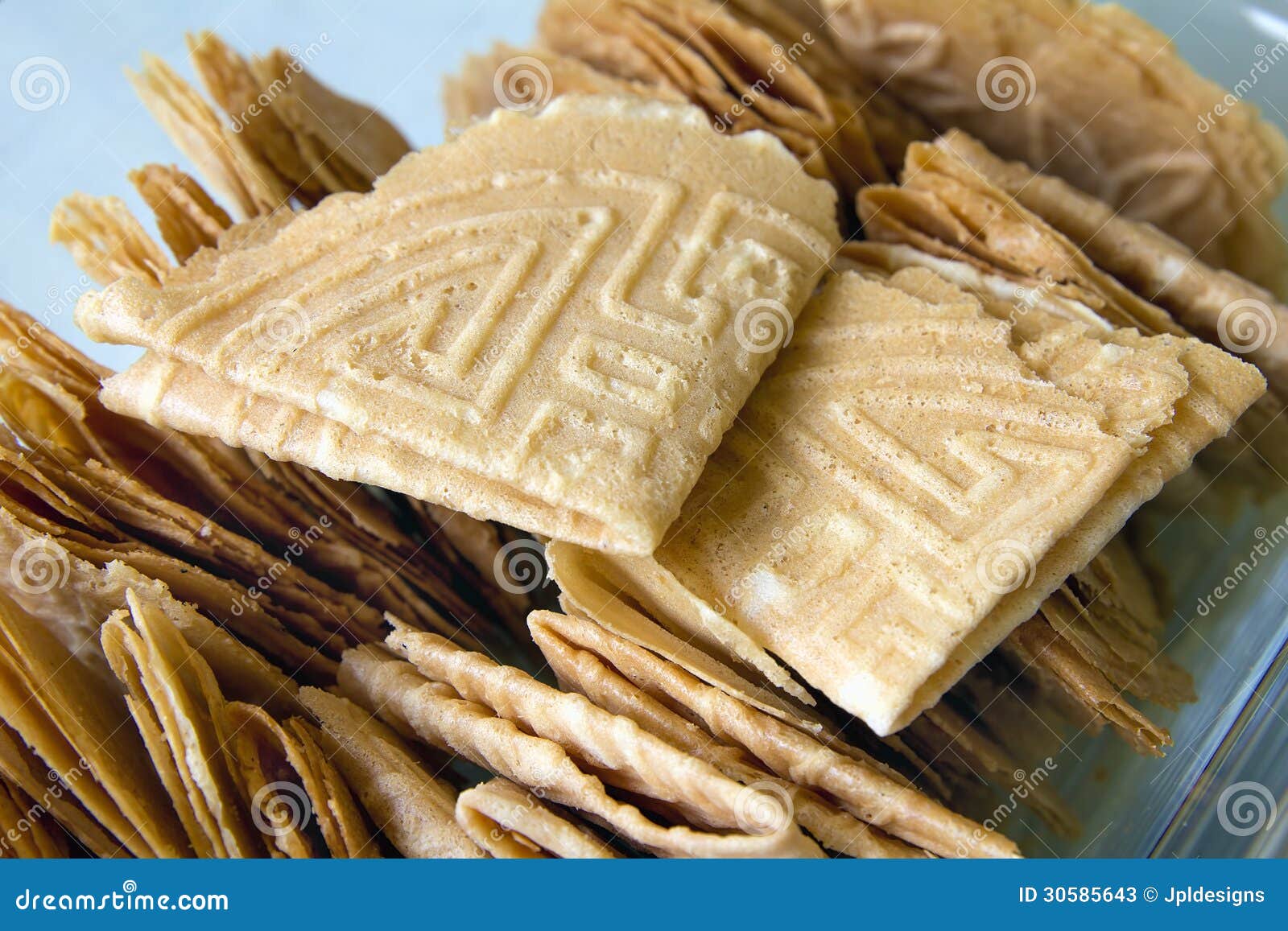 Nyonya Kuih Kapit Egg Biscuits Closeup Stock Image - Image 