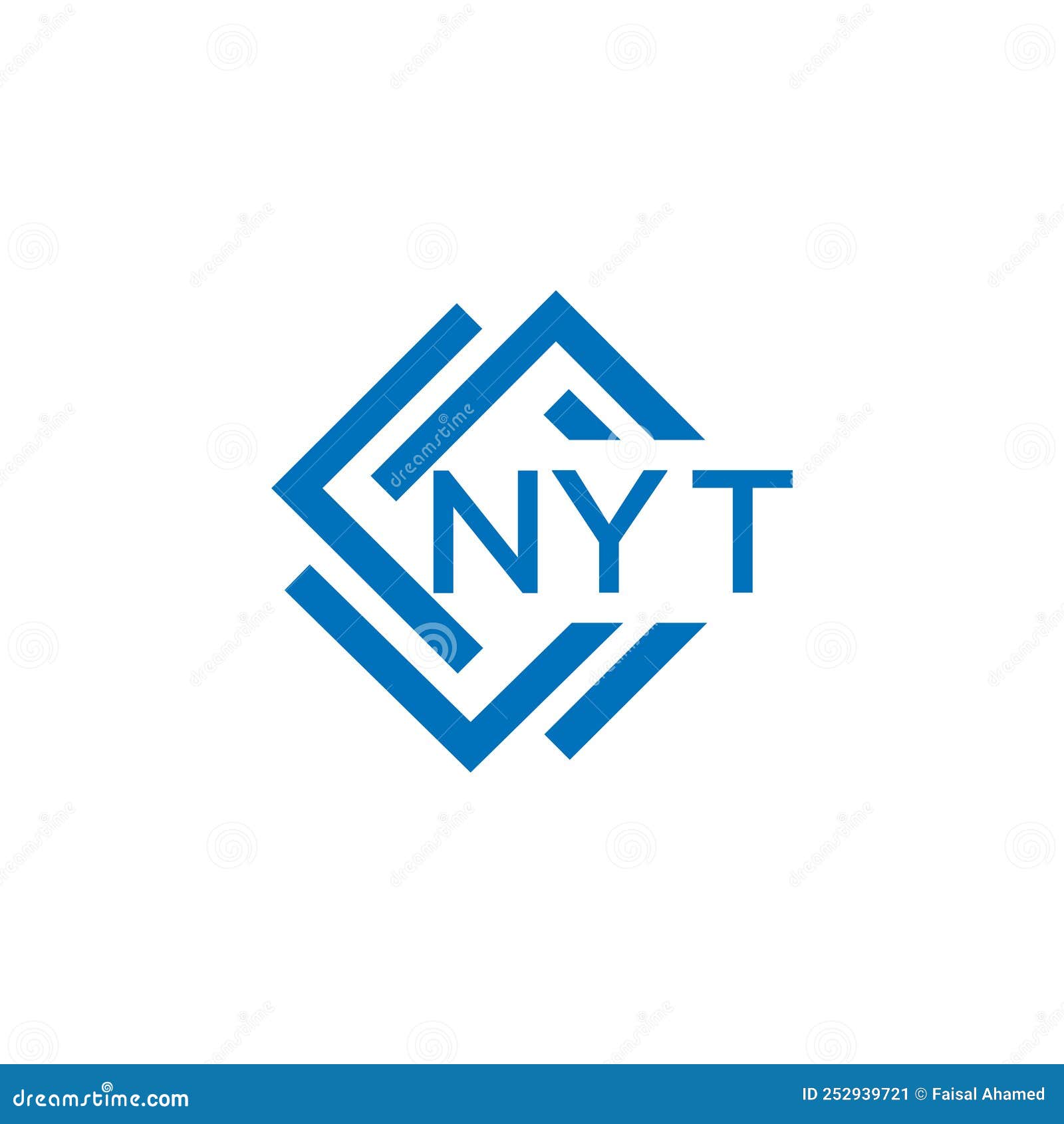 NYT Letter Logo Design on White Background. NYT Creative Circle Letter