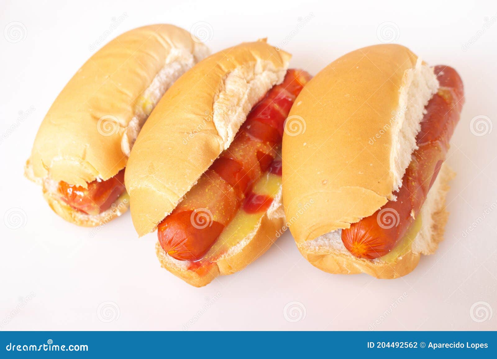 hot dog with mustard and ketchup