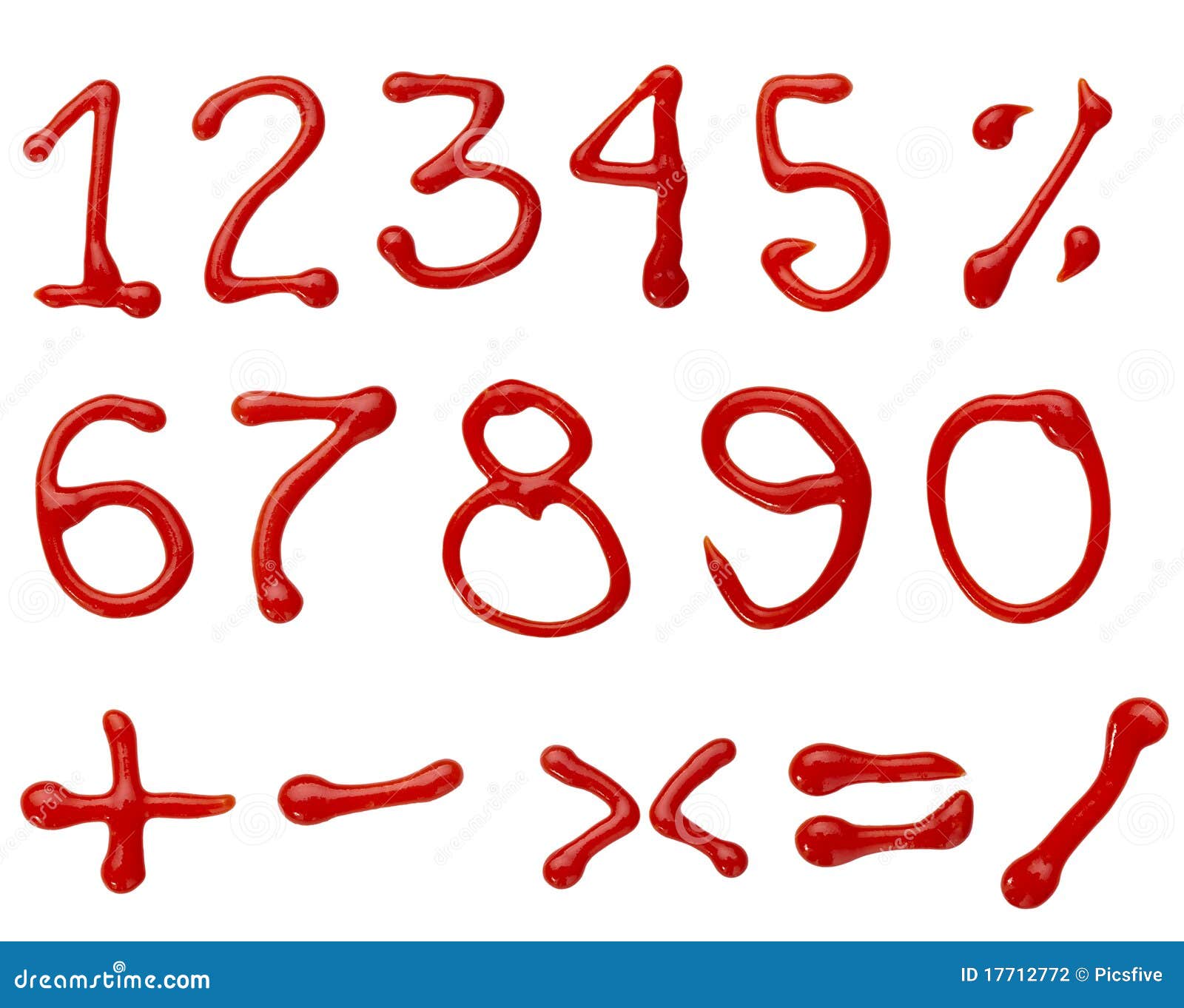 Números da ketchup foto de stock. Imagem de elemento 17712772
