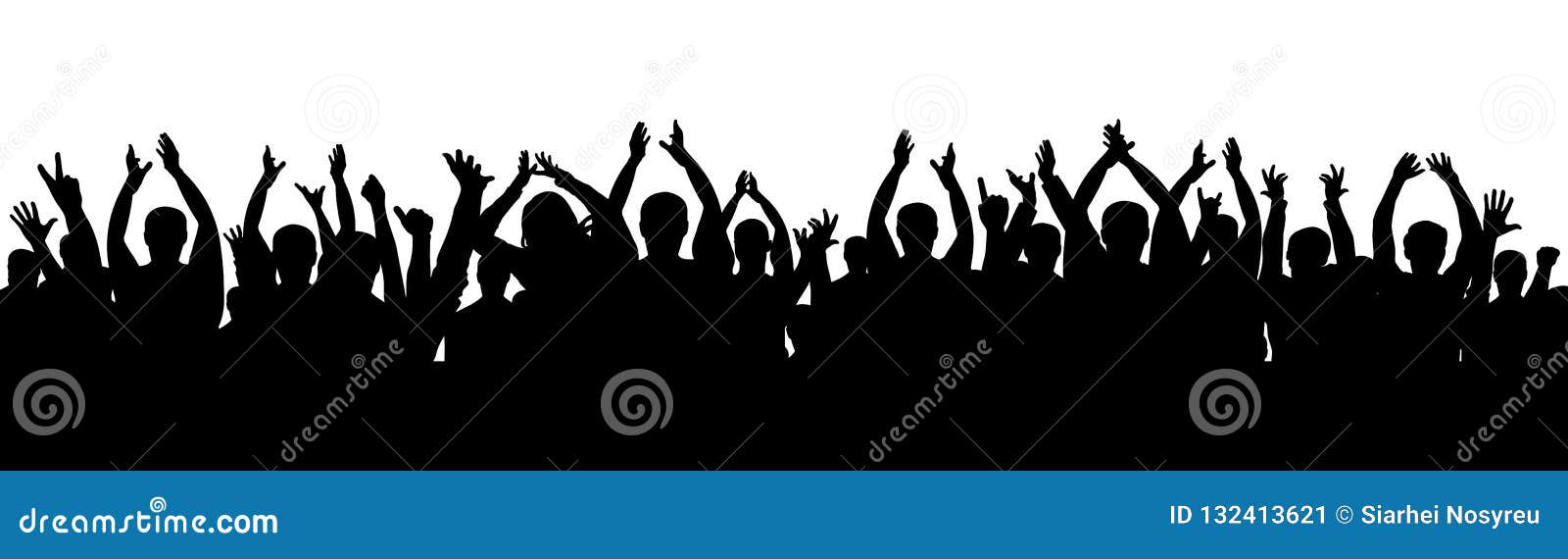 Cheer Audience Applause. Crowd of People Applauding Stock Vector ...