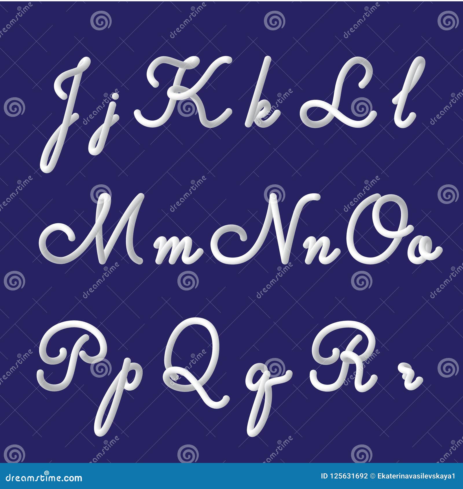 O Alfabeto 3d E A Fonte Ajustaram Se Com Letras Escritas A Mao J K L M N O P Q R Carater Tipo Futurista Moderno Do Inclin Ilustracao Do Vetor Ilustracao