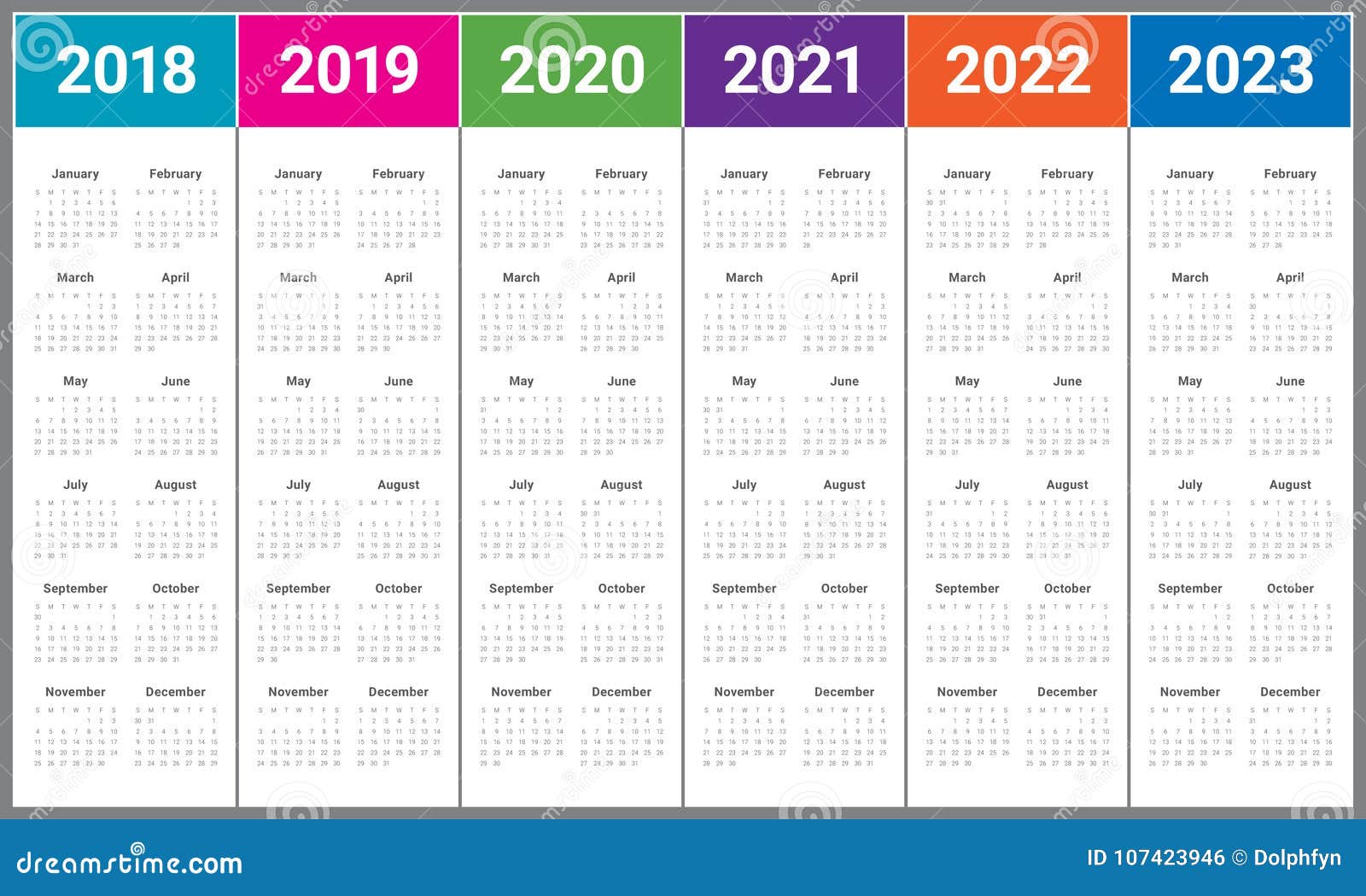 o-ano-2018-2019-2020-2021-2022-2023-calendar-o-vetor-ilustra-o-do