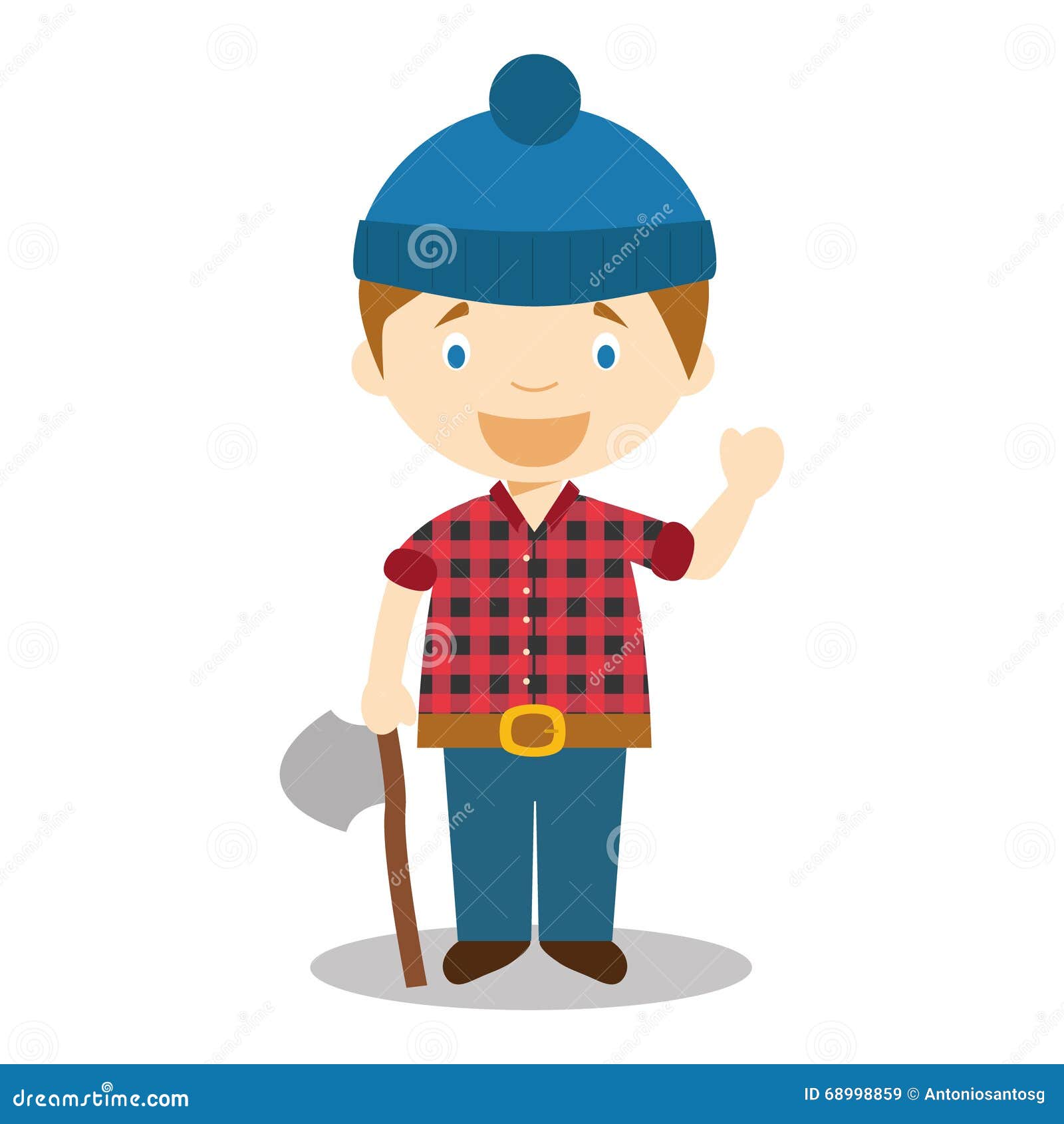 Cartoon Woodcutter Ilustrações, Vetores E Clipart De Stock