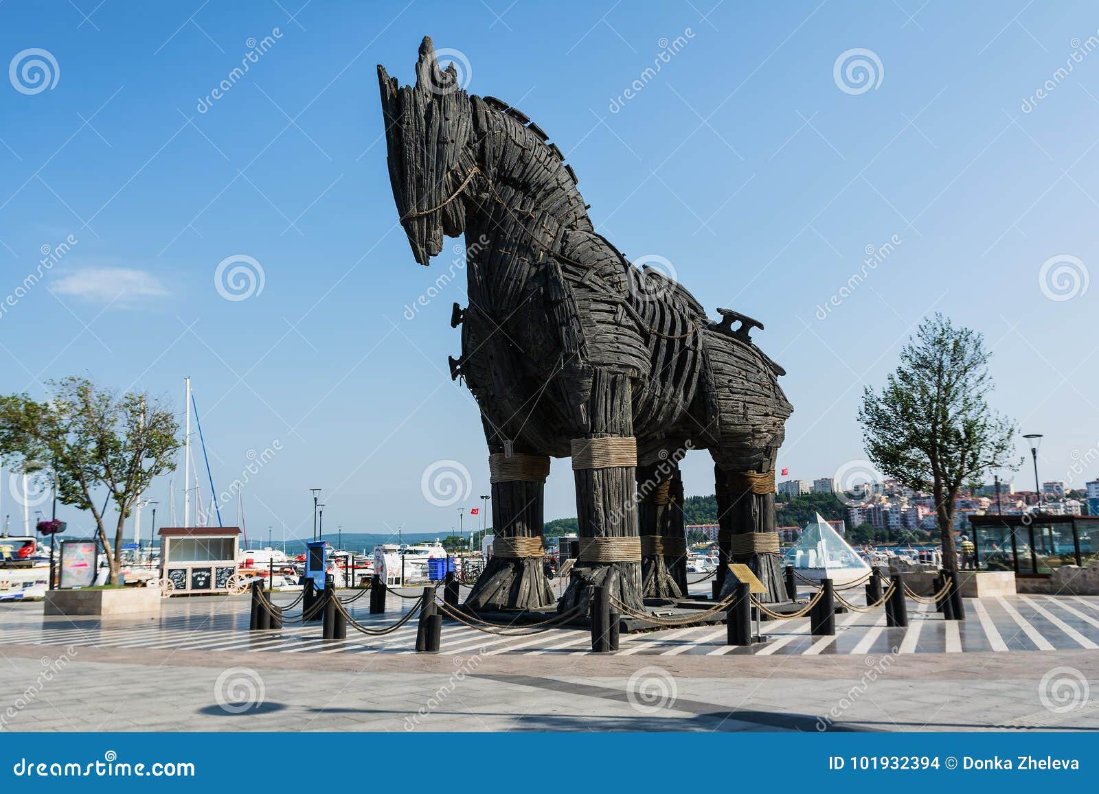 Monumento Do Cavalo De Troia Em Chanakkale Imagem de Stock