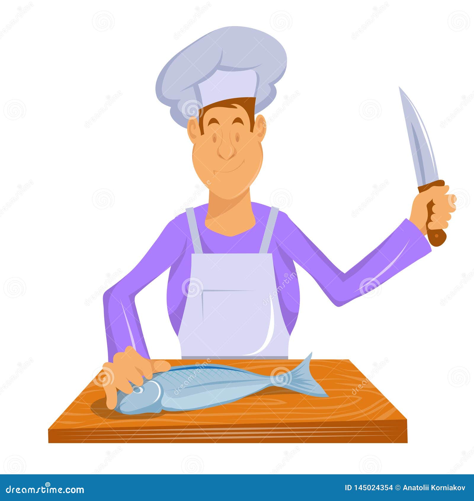 O Cozinheiro Chefe Profissional Faz Peixes R Cozinheiro No Trabalho Hef Do De D Que Cozinha A Refeicao Gourmet Ilustracao Do Vetor Ilustracao De Jantar Menu