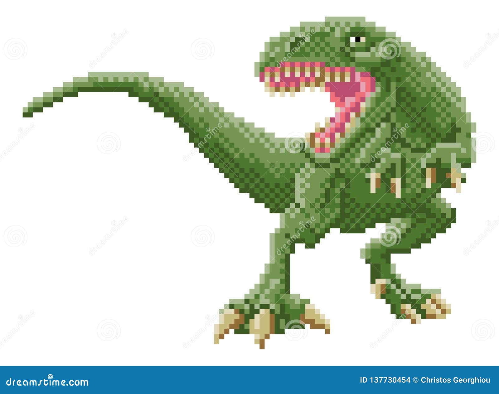 Pixel-arte Do ícone Do Dinossauro Isolado Em Fundo Branco. Erro