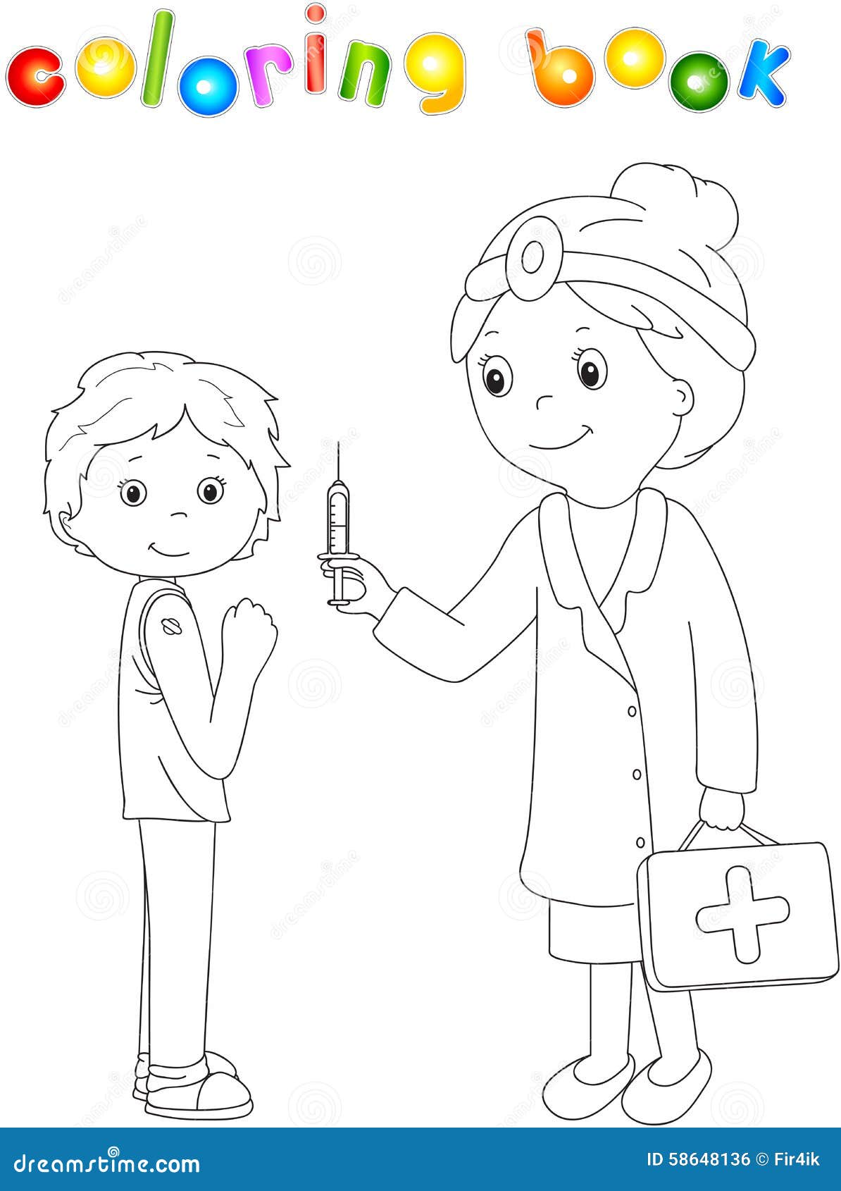 Desenhos para colorir de médico bonitinho