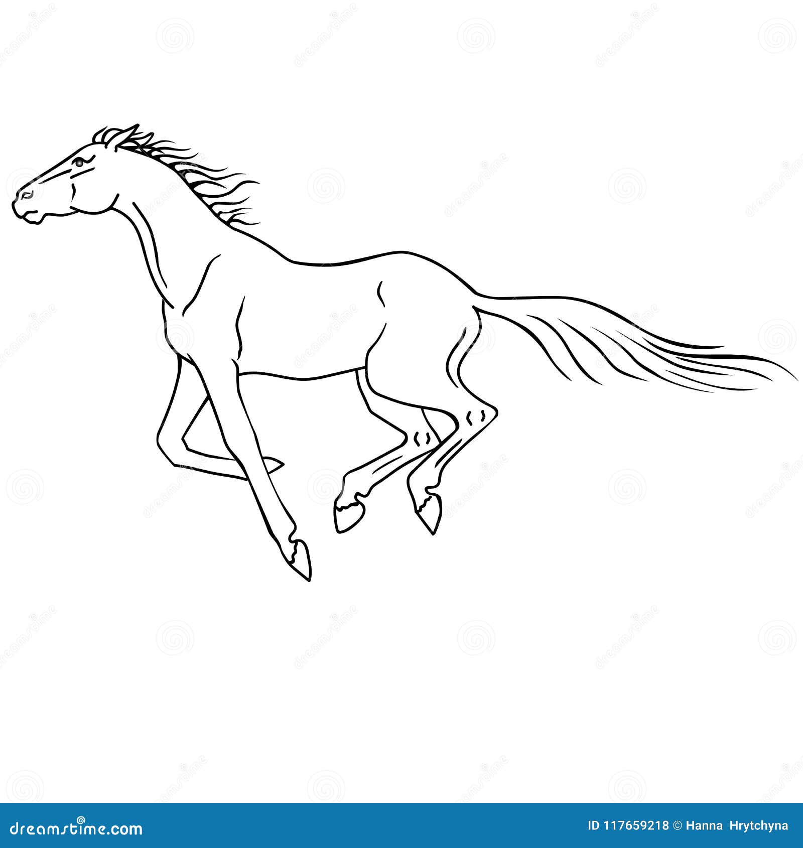 Desenhos para colorir de desenho de um cavalo selvagem para