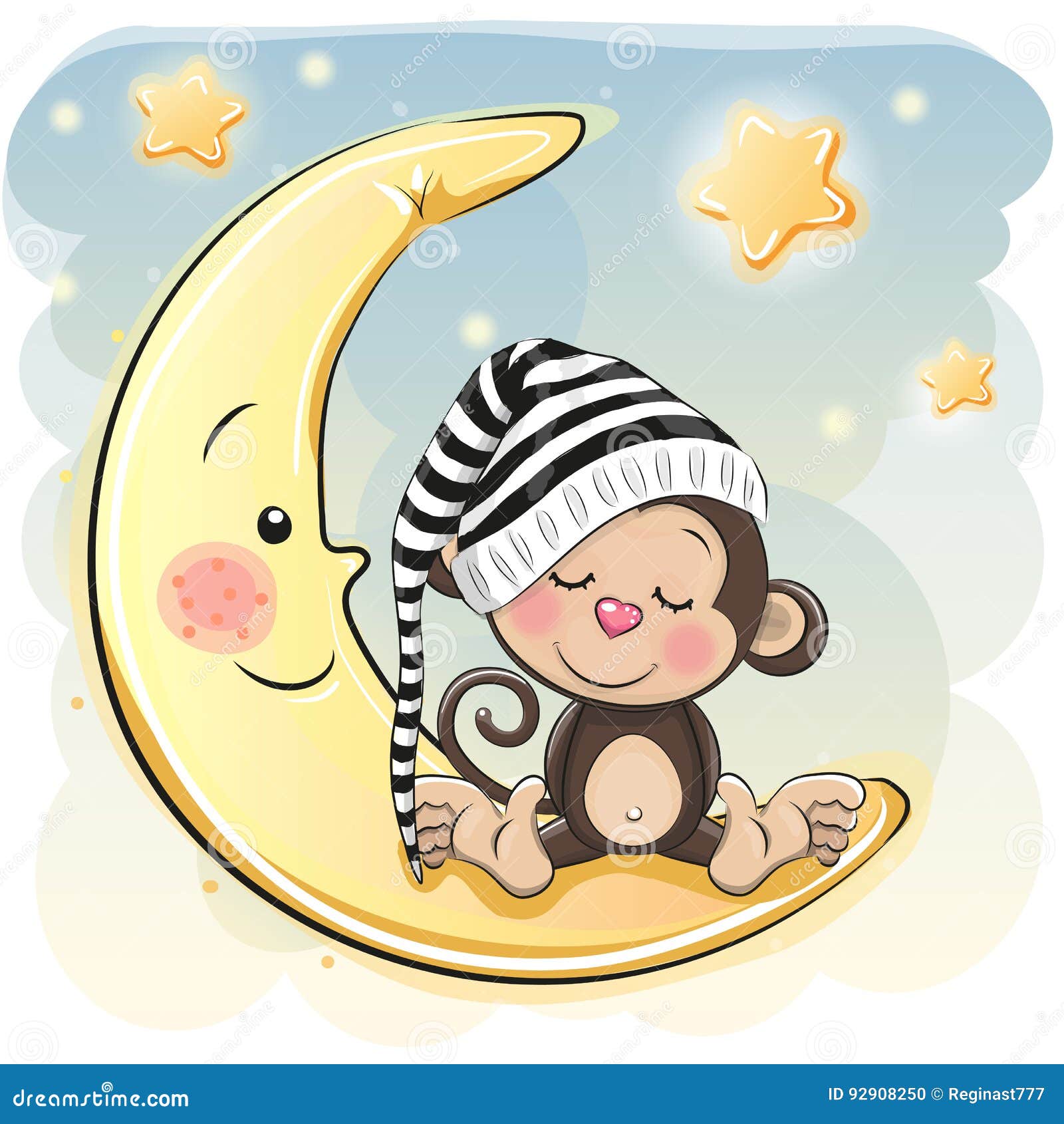 O Macaco Bonito Dos Desenhos Animados Está Dormindo Ilustração do Vetor -  Ilustração de parto, capa: 92908250