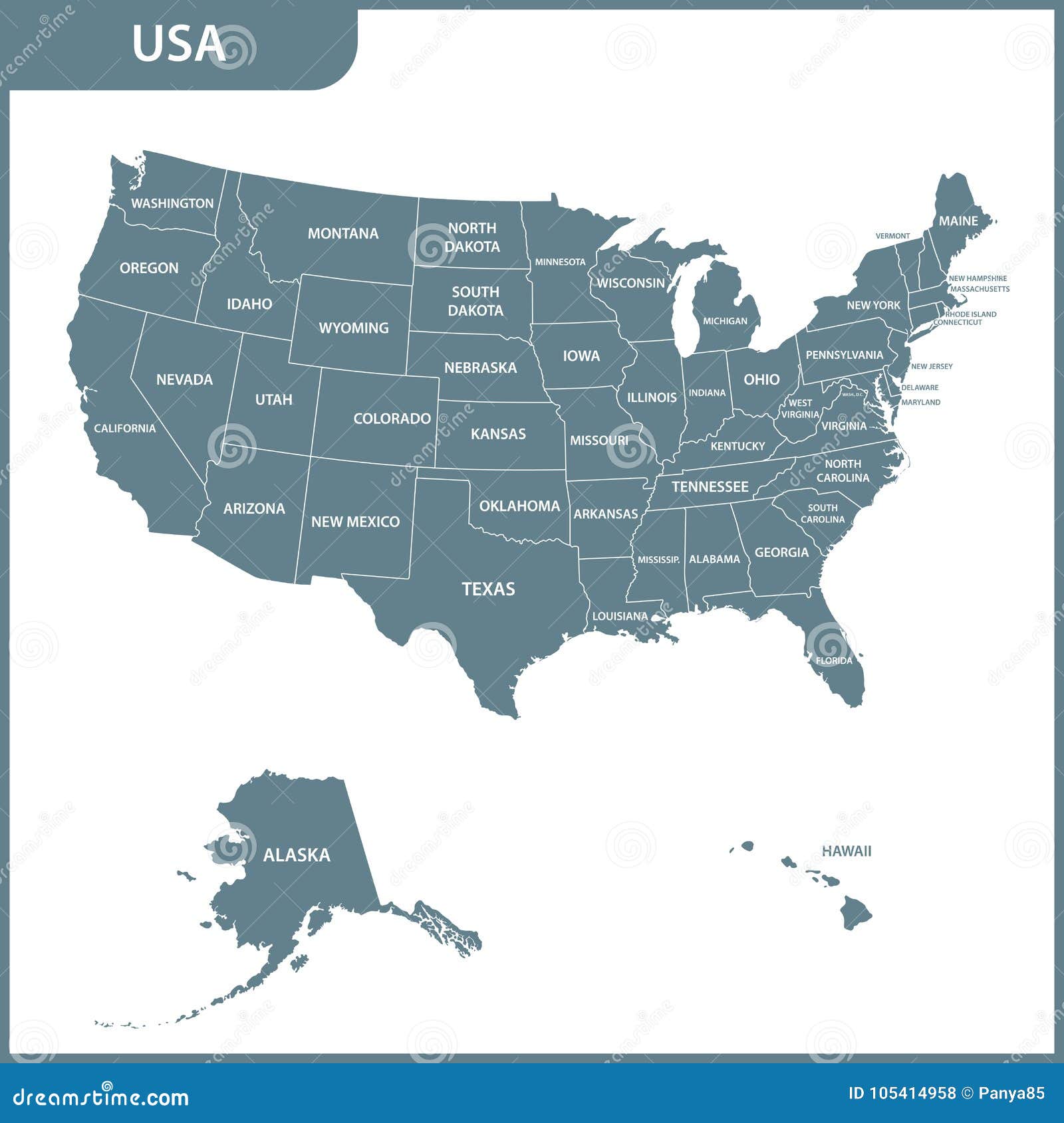 Vetores de O Mapa Detalhado De Portugal Com As Regiões Ou Estados