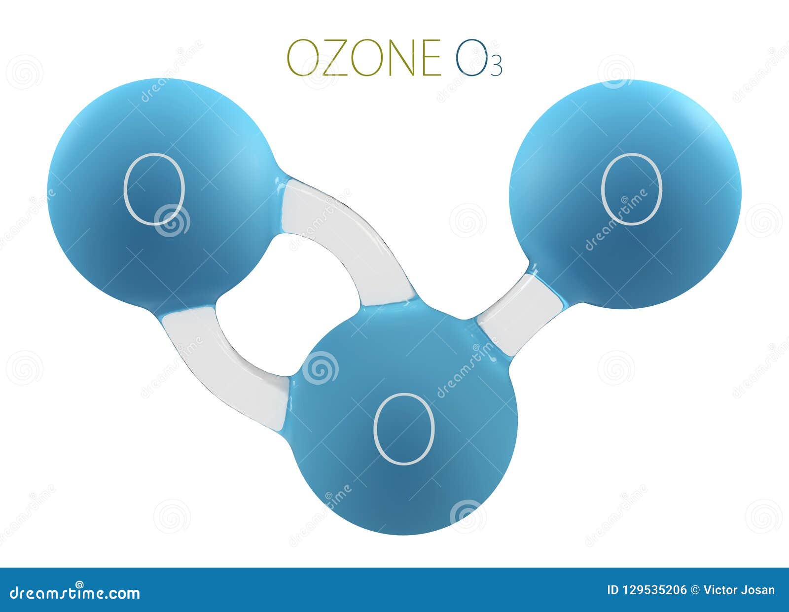 O3 Molekül Des Ozons 3d Lokalisiert Auf Weiß Stock Abbildung
