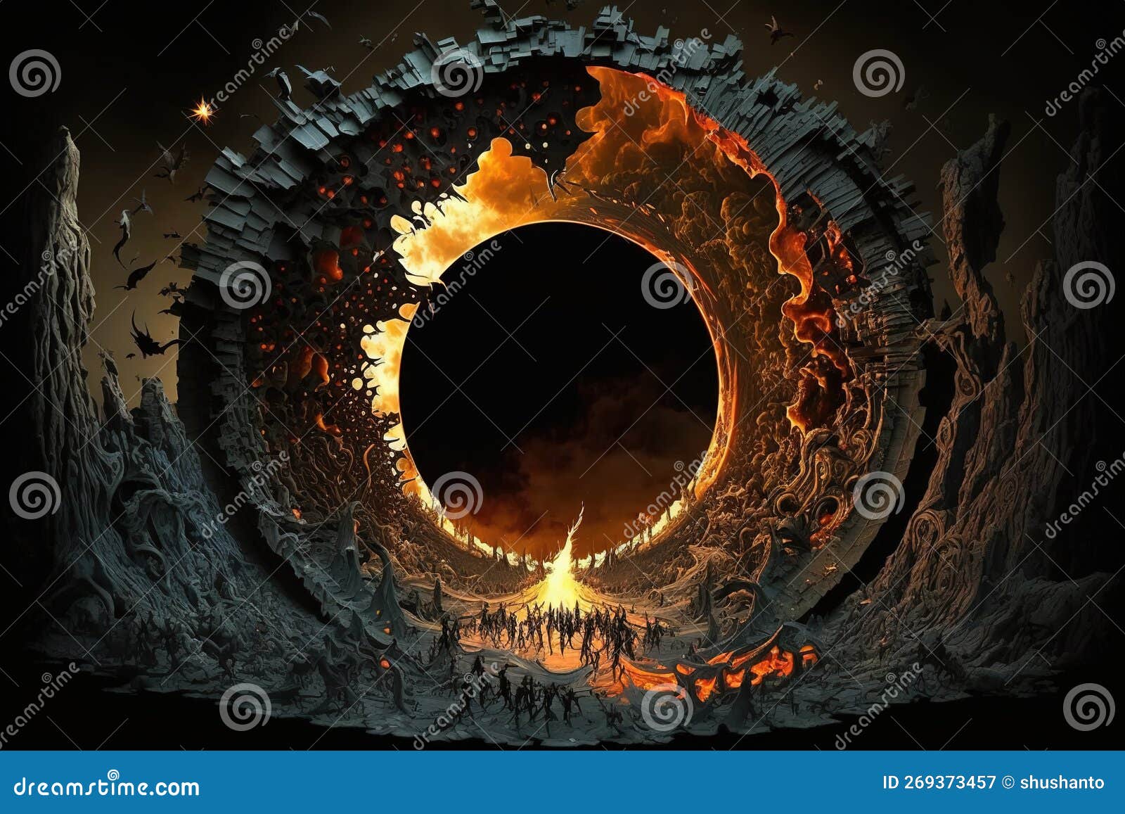 9 Círculos De Pintura Dantes Inferno Ilustração Stock - Ilustração de  inferno, conceito: 275755371