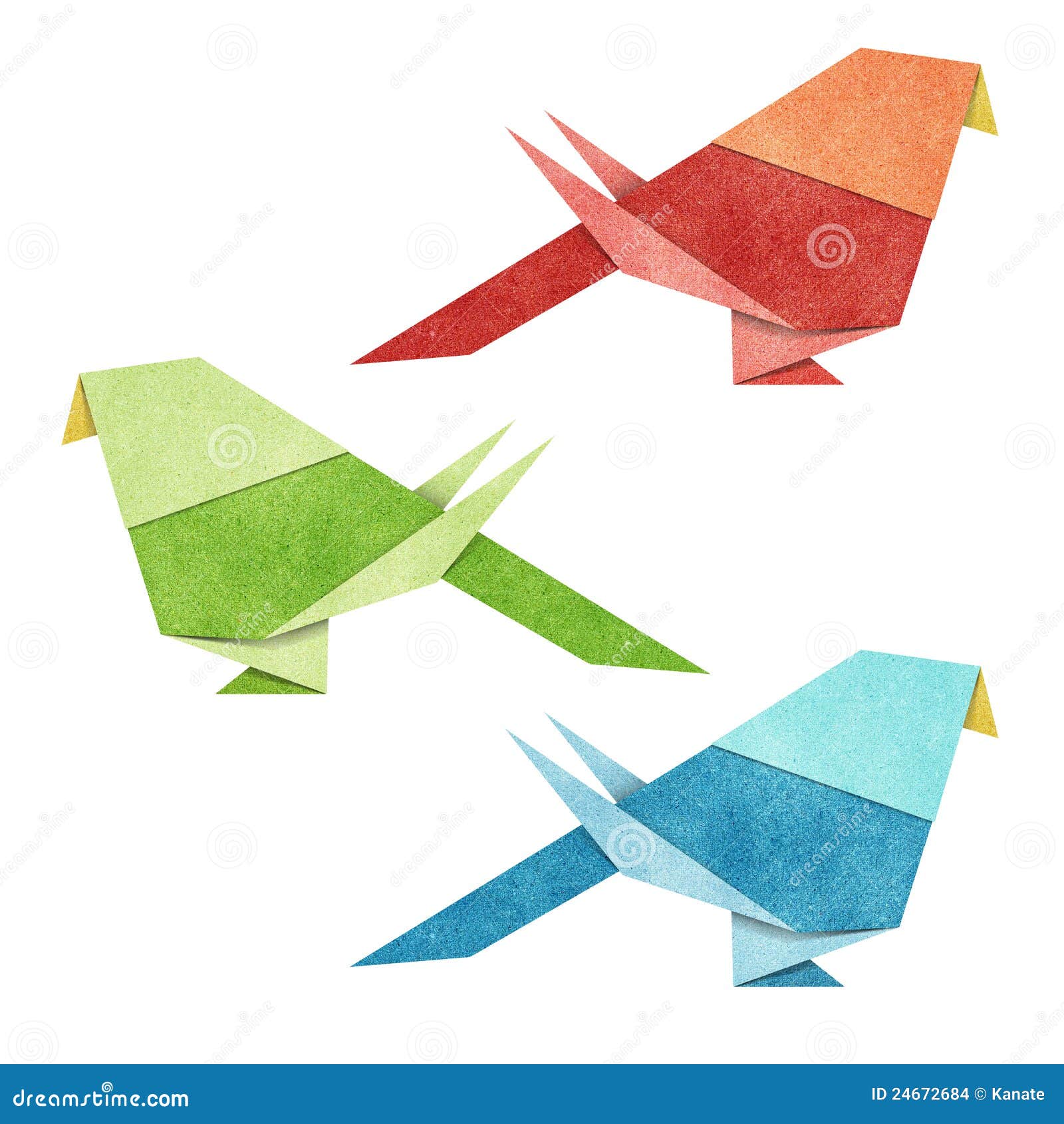 O Pássaro De Origami Recicl Papercraft Foto De Stock