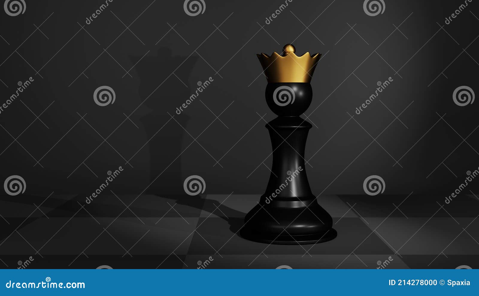 O rei peão do xadrez fica perto do rei derrotado na ilustração 3d