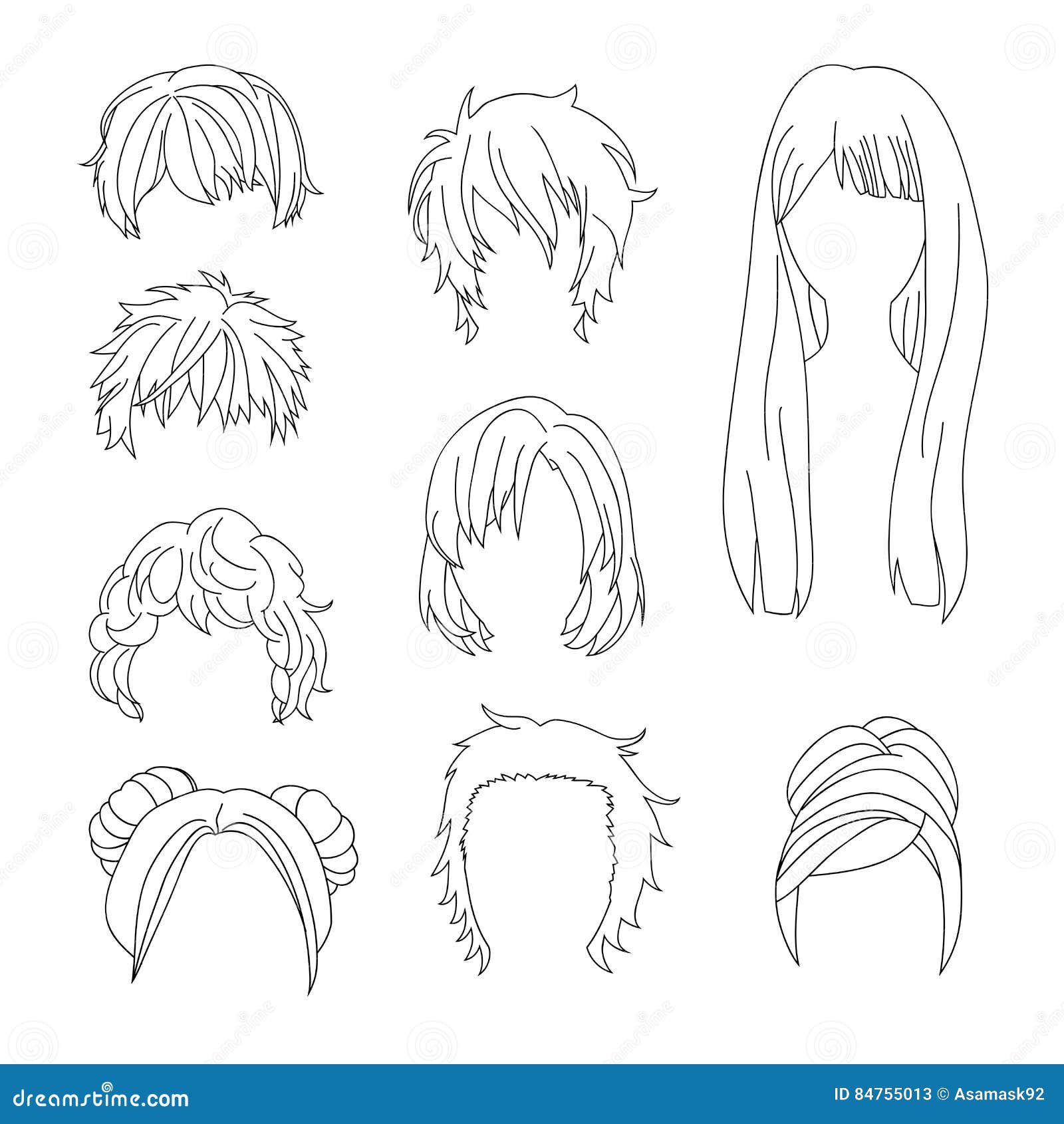 desenho cabelo de homem