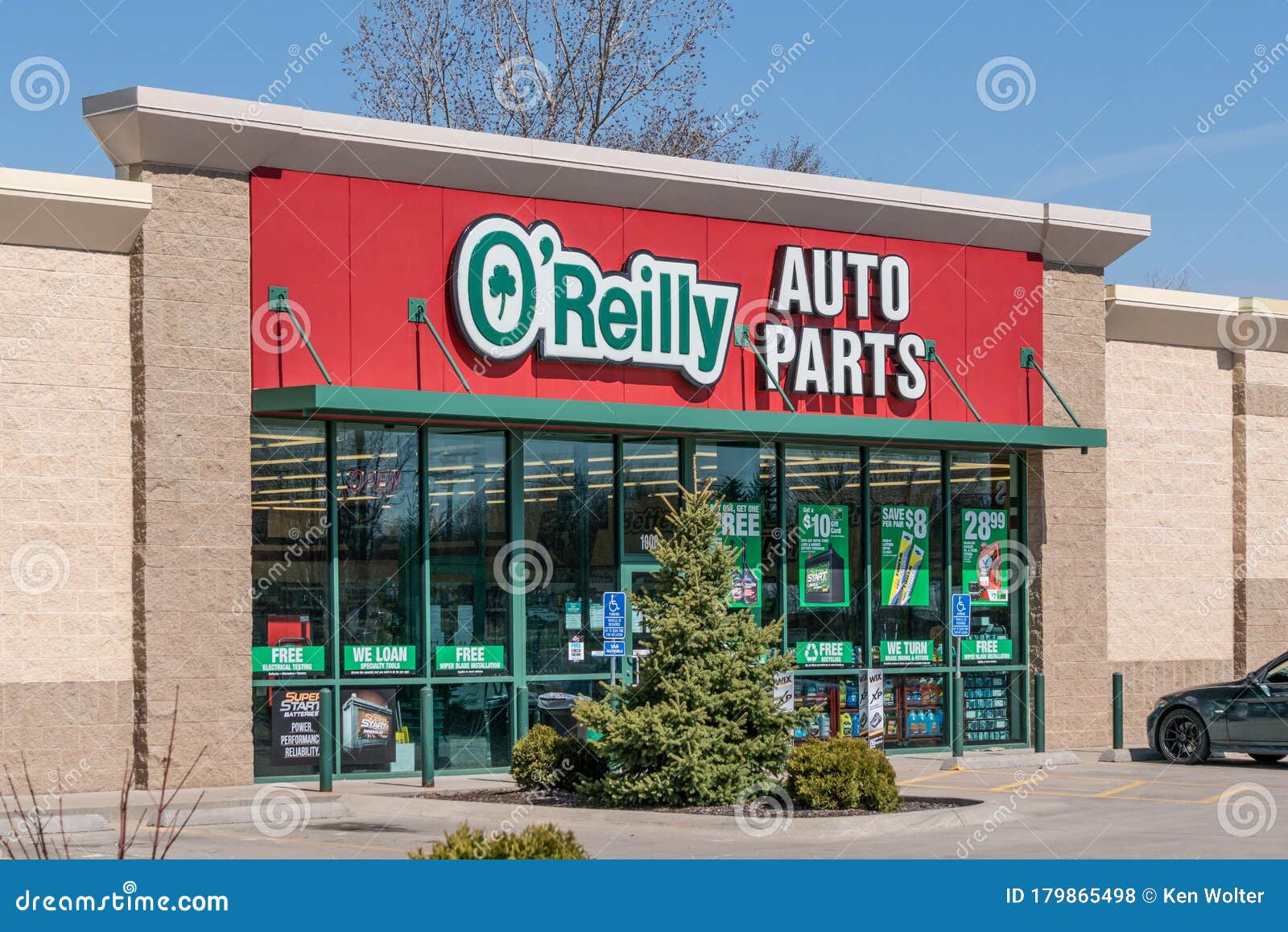 O`Reilly Auto Parts Retail Store Exterior and Trademark Logo Editorial