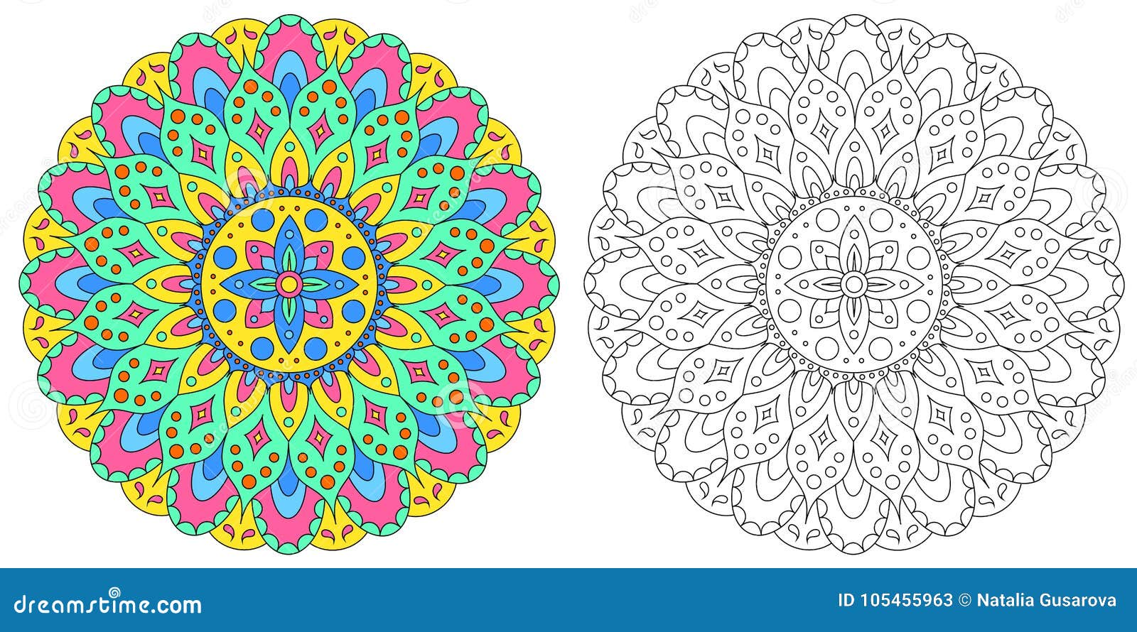 Mandala para colorir para adultos e crianças mandala para colorir padrão de  mandala para colorir