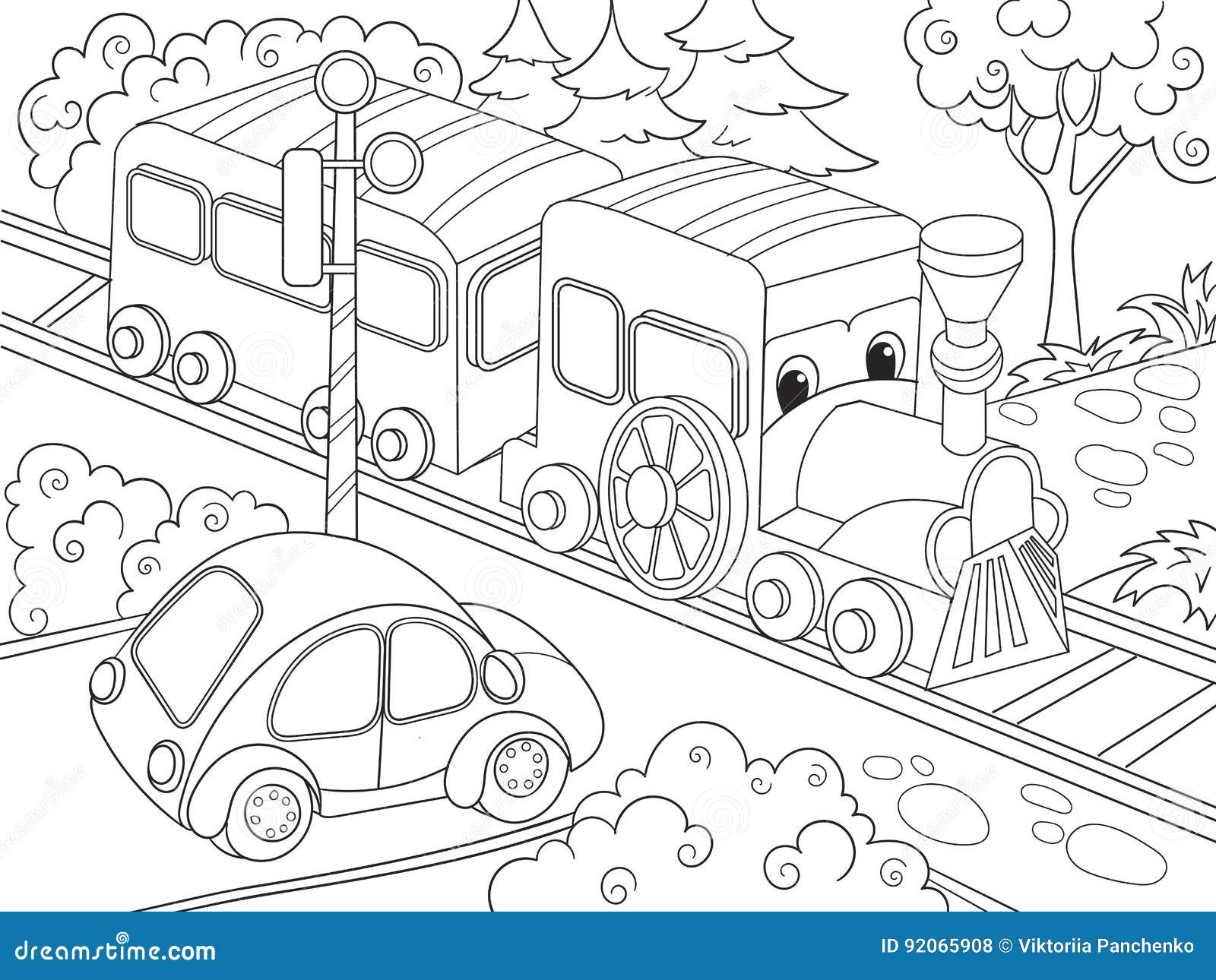 Desenhos para colorir de desenho de uma família com seu carro para colorir  