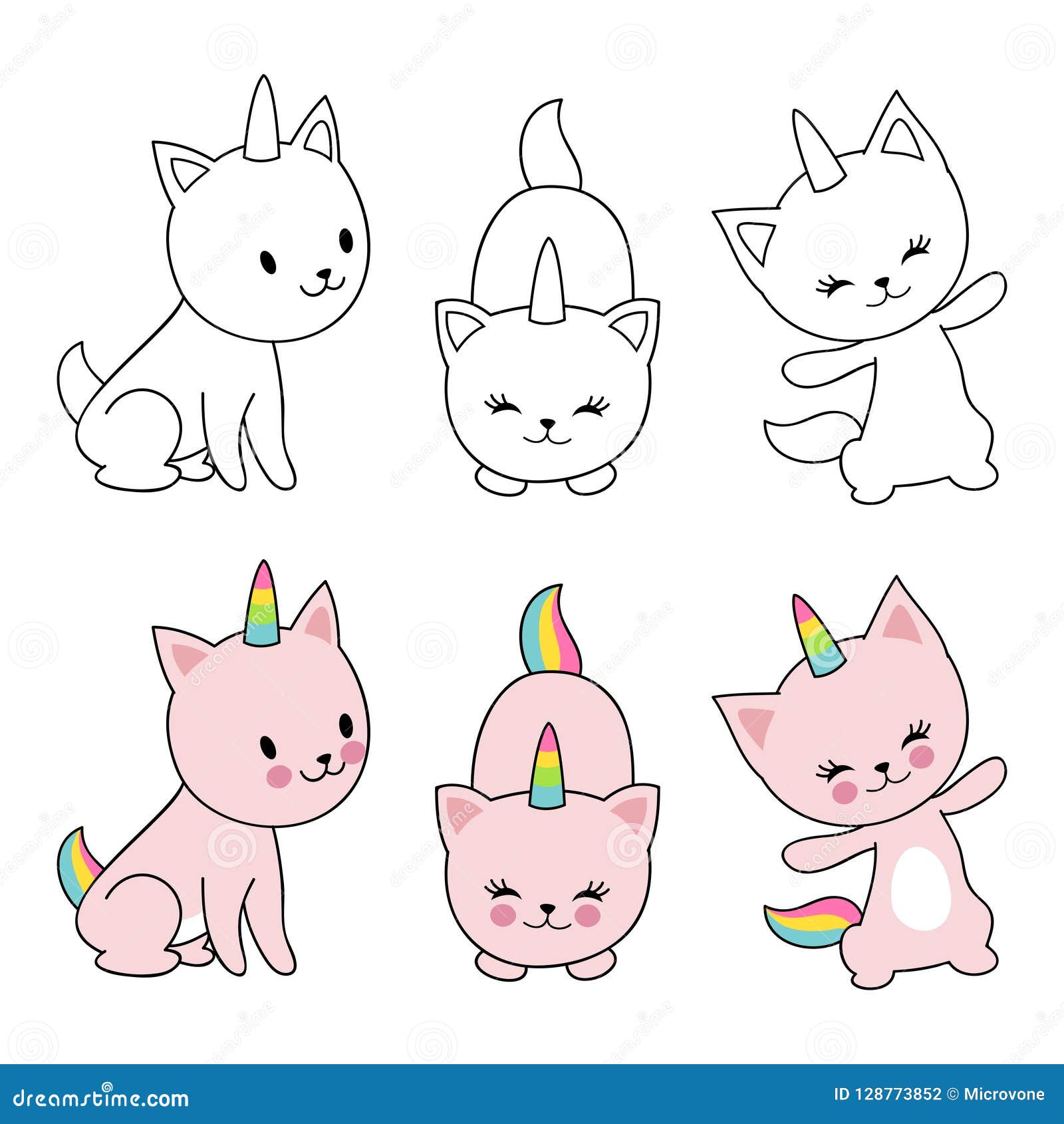 gatinhos fofos com personagem de desenho animado queque doce