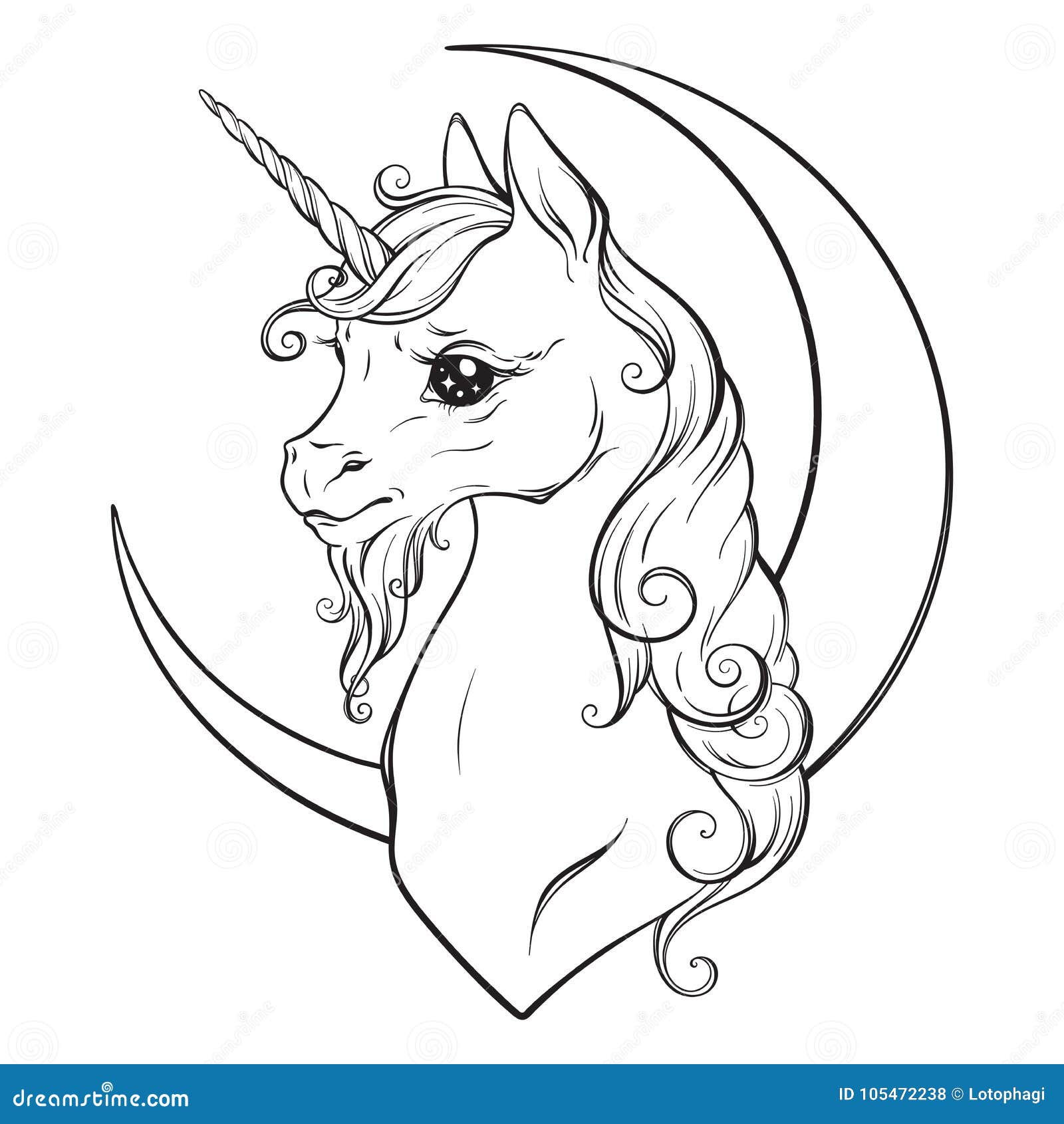 vector desenho de unicornio para criança colorir Stock Illustration