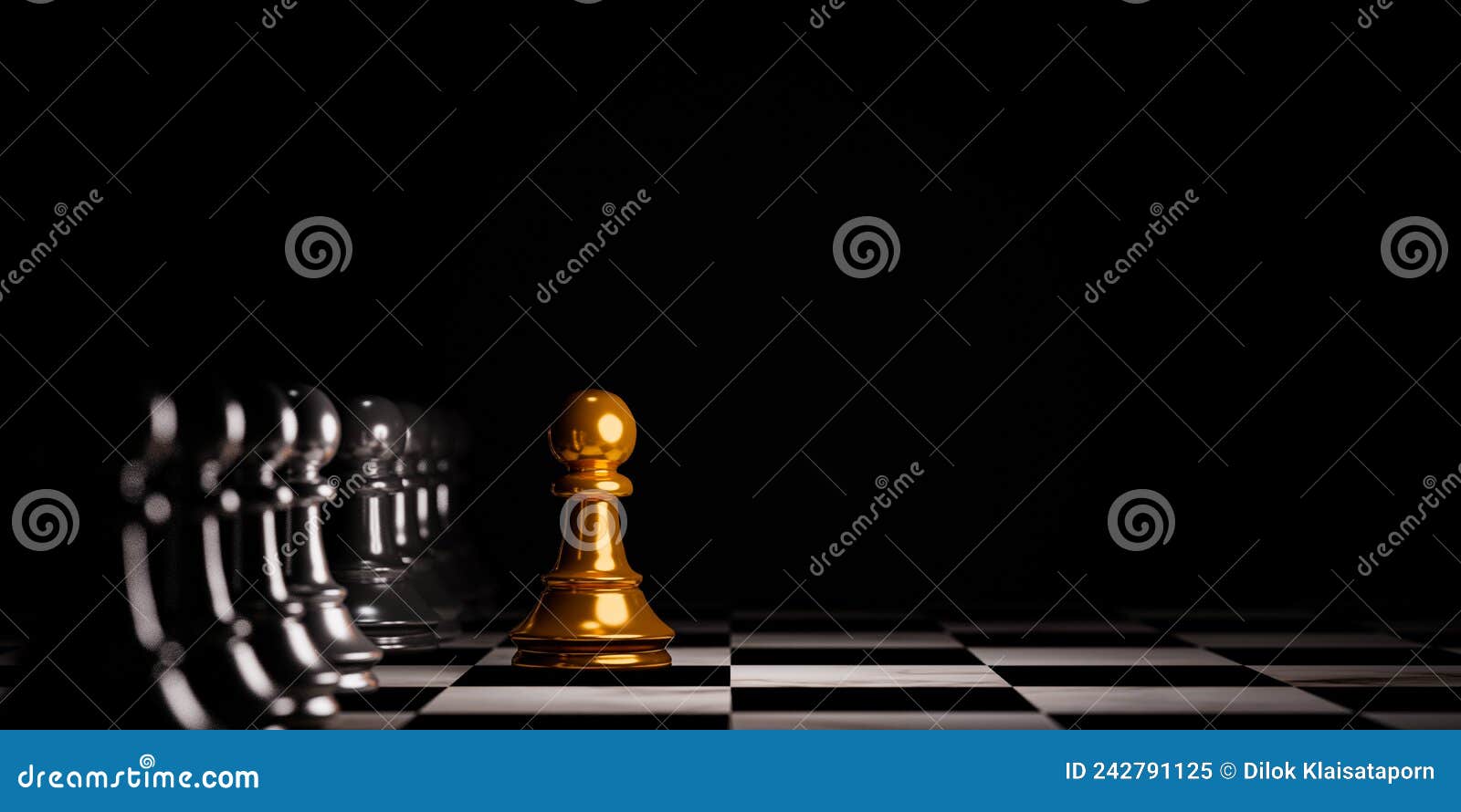Jogo de tabuleiro de xadrez de renderização de ilustração 3d para conceitos  de liderança