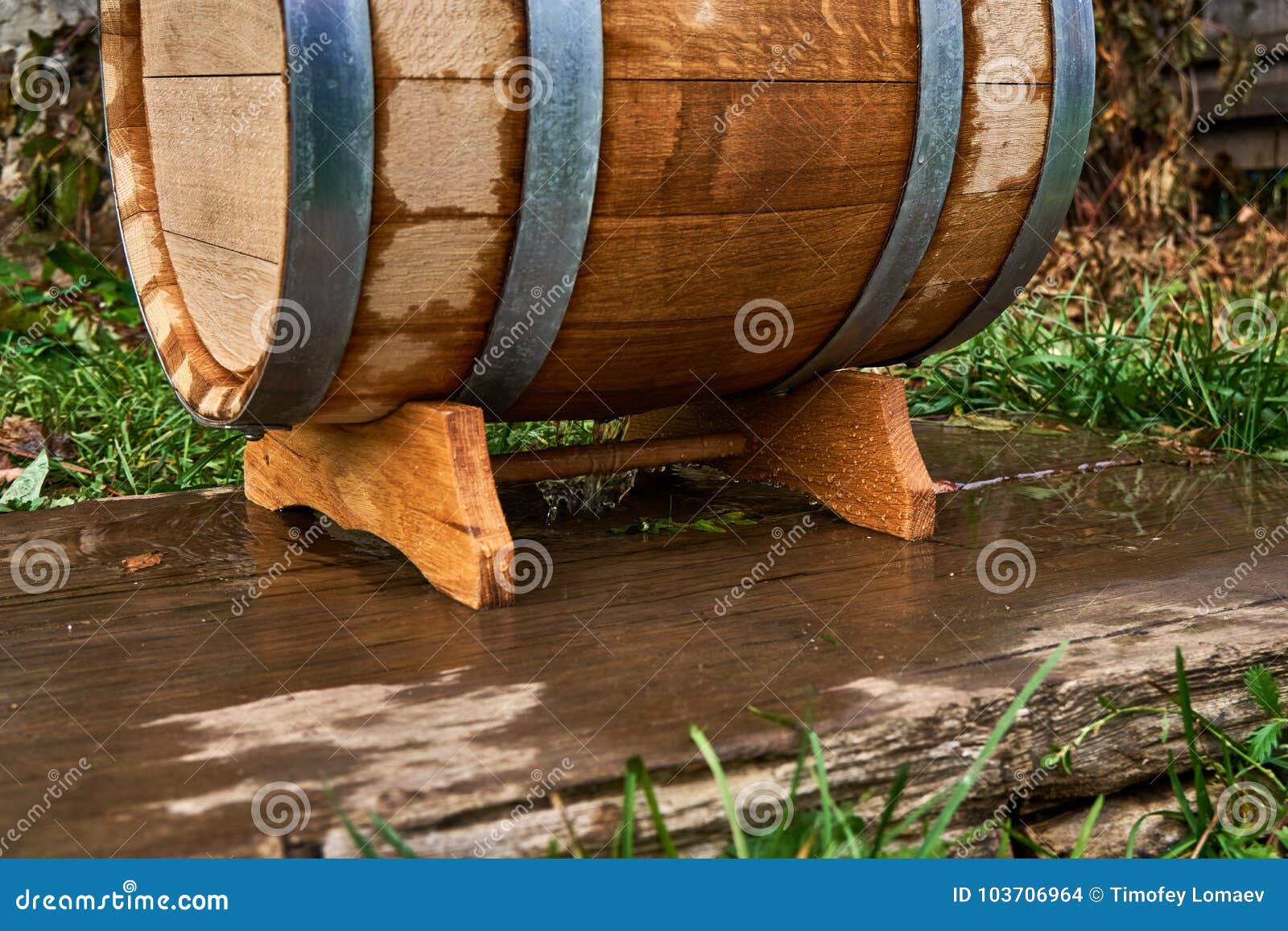 Oak barrel for storage stock photo. Image of distillery 103706964