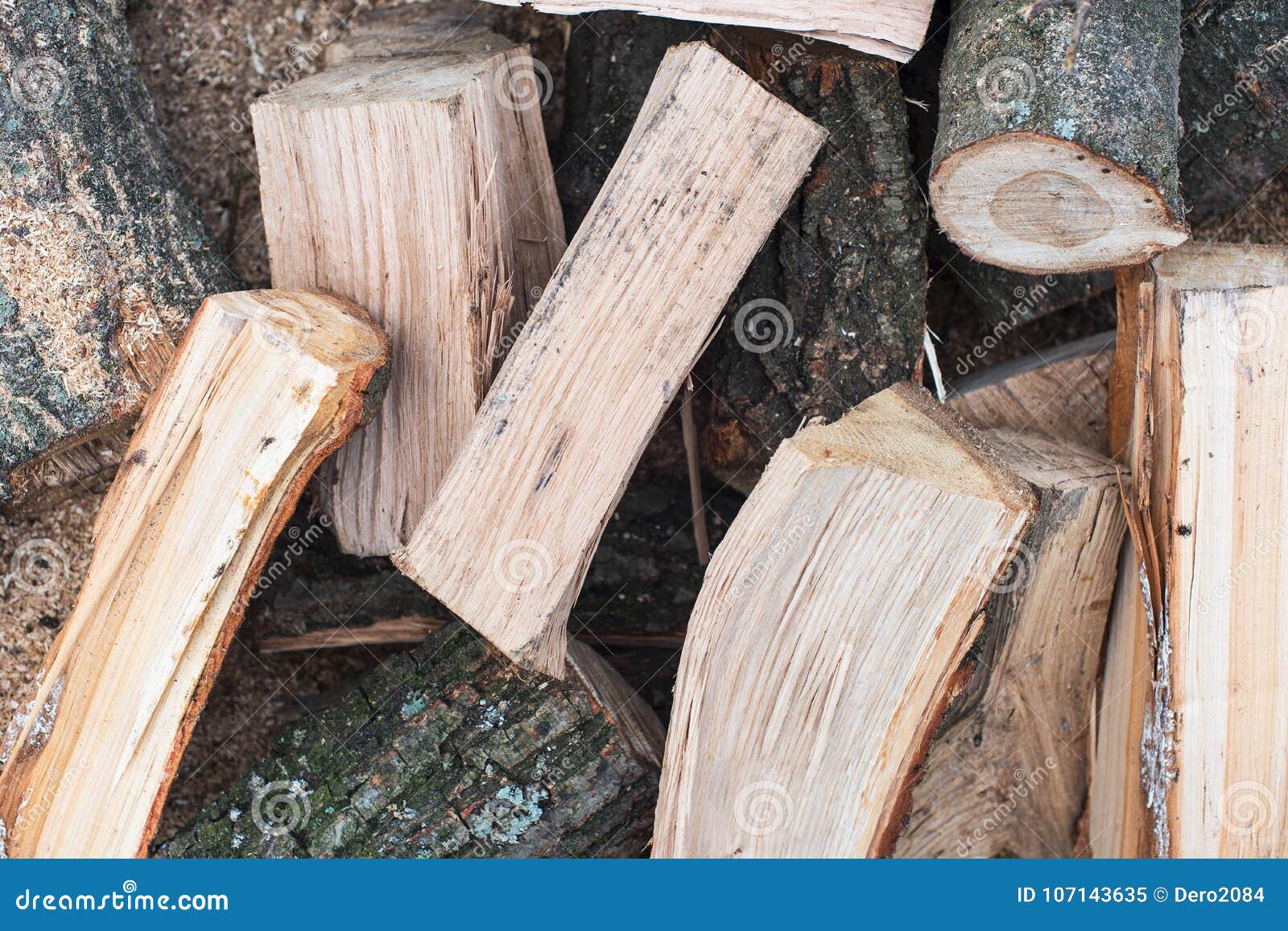 Oak Firewood Wooden Sawdust Bark And Moss Top View Close Up Preparing For The Heating Season Stock Image Image Of Home Ukraine 107143635