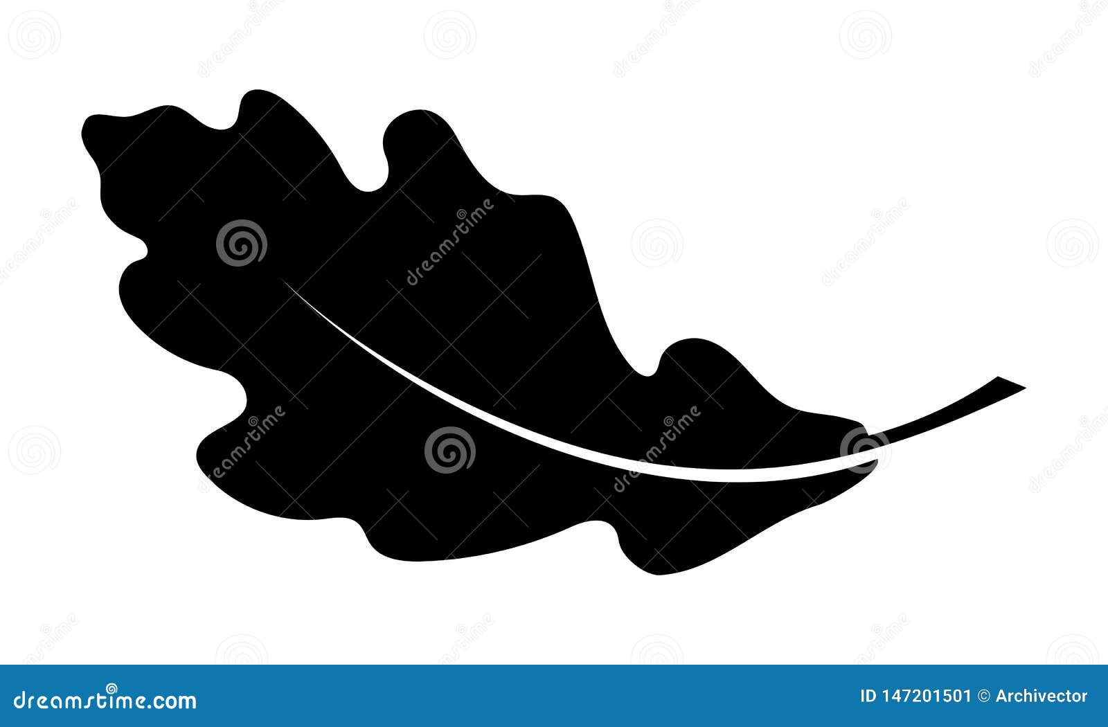 Oak Leaf Isolated Black Sign Stock Vector - Illustration of outline,  design: 147201501