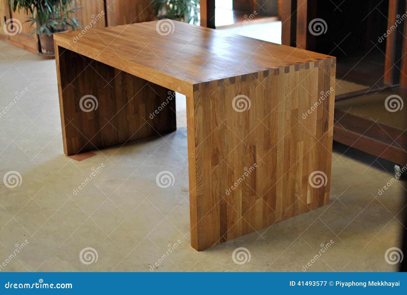 Oak office table stock image. Image of golden, table 41493577