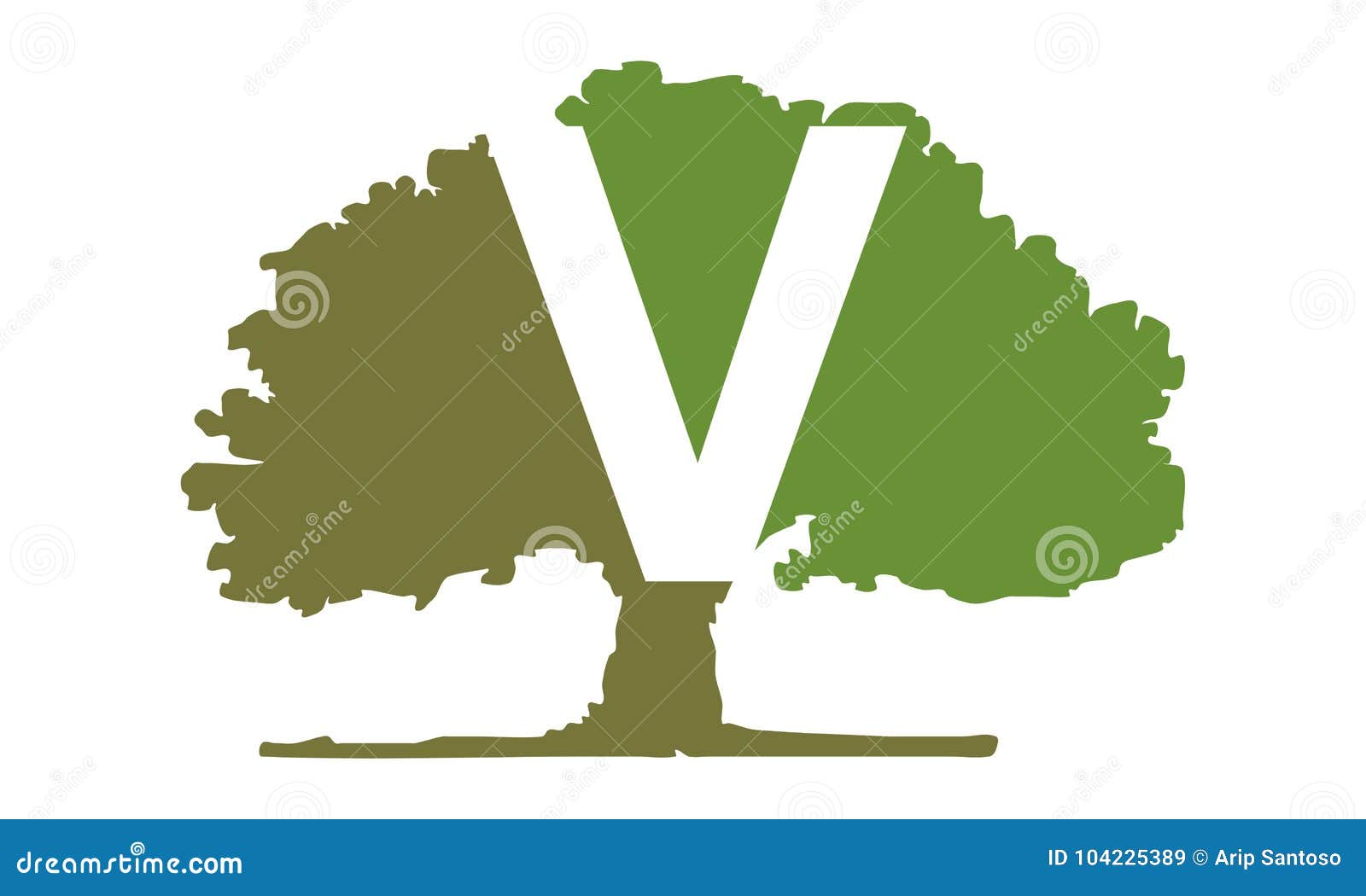 Oak Tree Letter V stock vector. Illustration of abbreviation 104225389