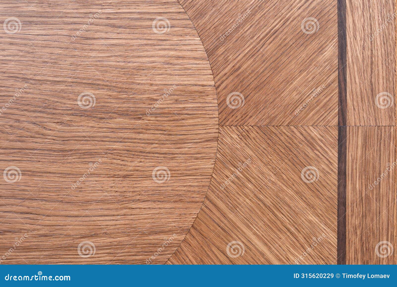 oak veneer marquetry tabletop detail