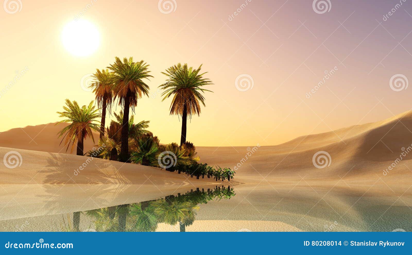 oasis in the desert sand