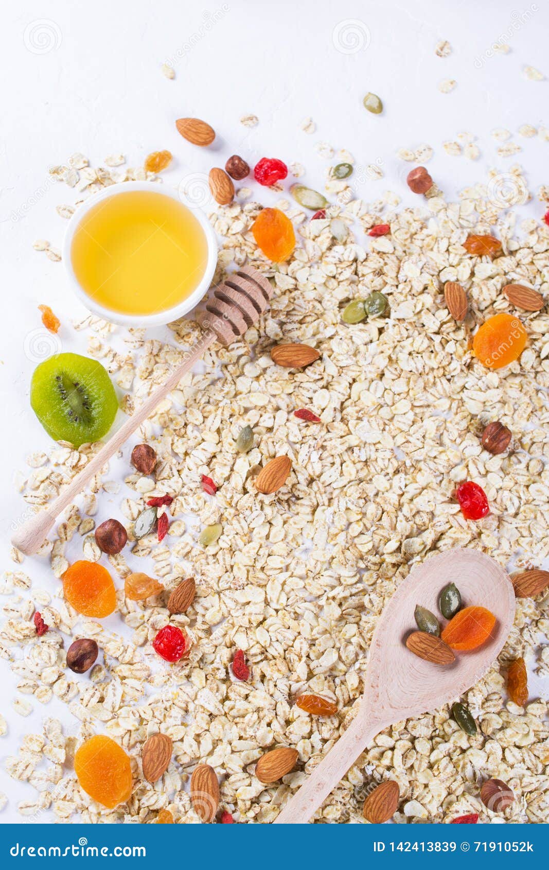 Oat Flakes and Various Delicious Ingredients for Healthy Breakfast ...