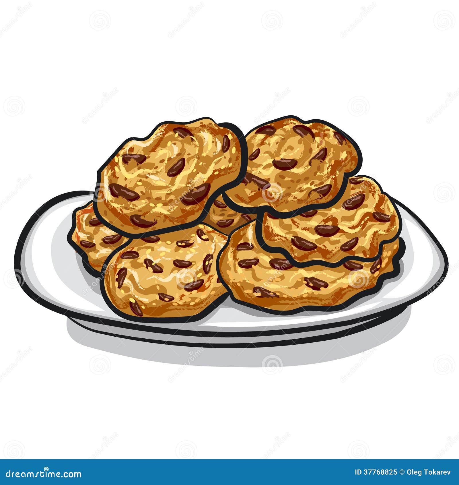 Oatmeal Cookies Realistic Set Cartoon Vector | CartoonDealer.com #145164783