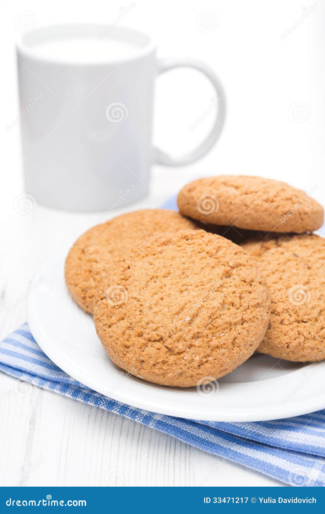 Oatmeal Cookies on a Plate and Cup of Milk Stock Image Image of product, fresh 33471217