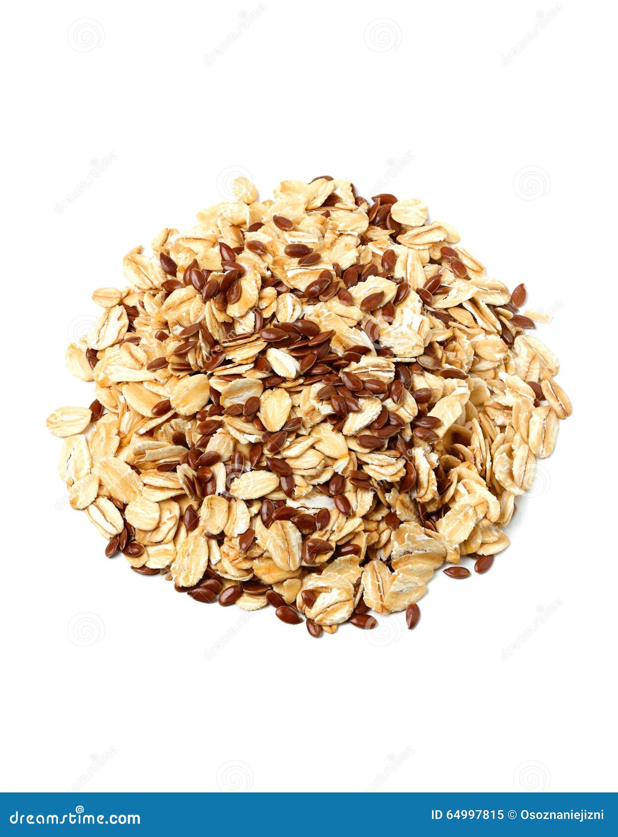 Oatmeal with flax seed. stock image. Image of background 64997815