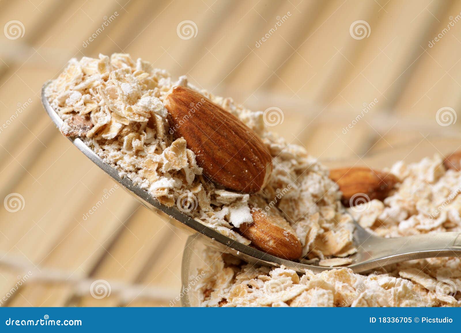 Oats and almonds stock image. Image of almond, nuts, flakes 18336705