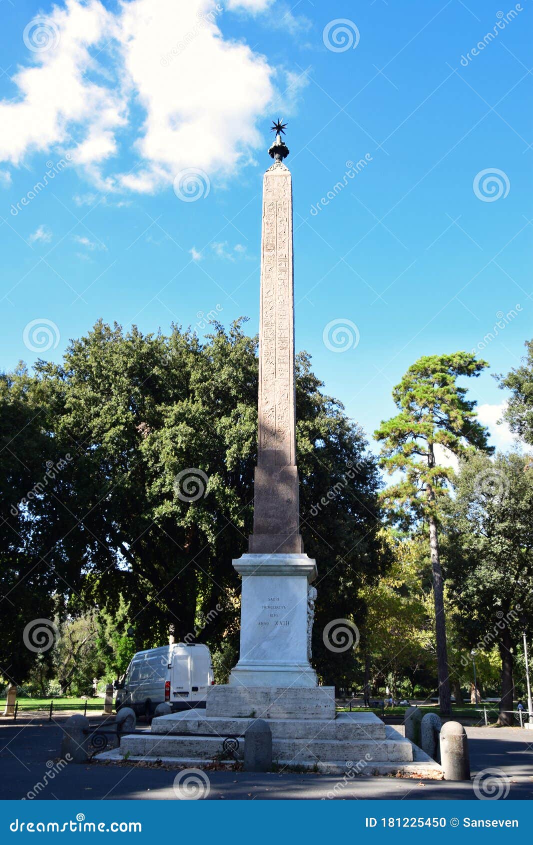 Obelisco Pinciano in Villa Borghese Park in Rome, Italy Editorial Image ...