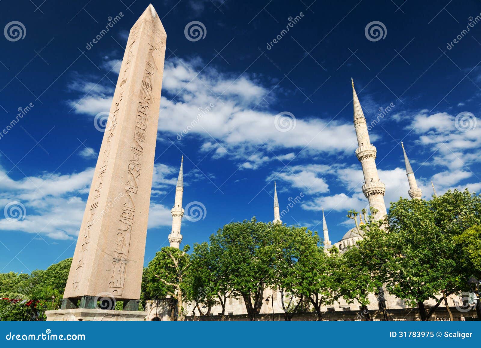 the obelisk of theodosius at the hippodrome in istanbul, turkey