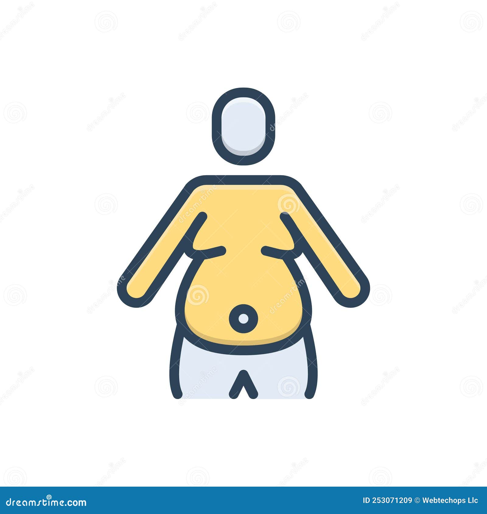 color  icon for obesity, fatness and adipositas