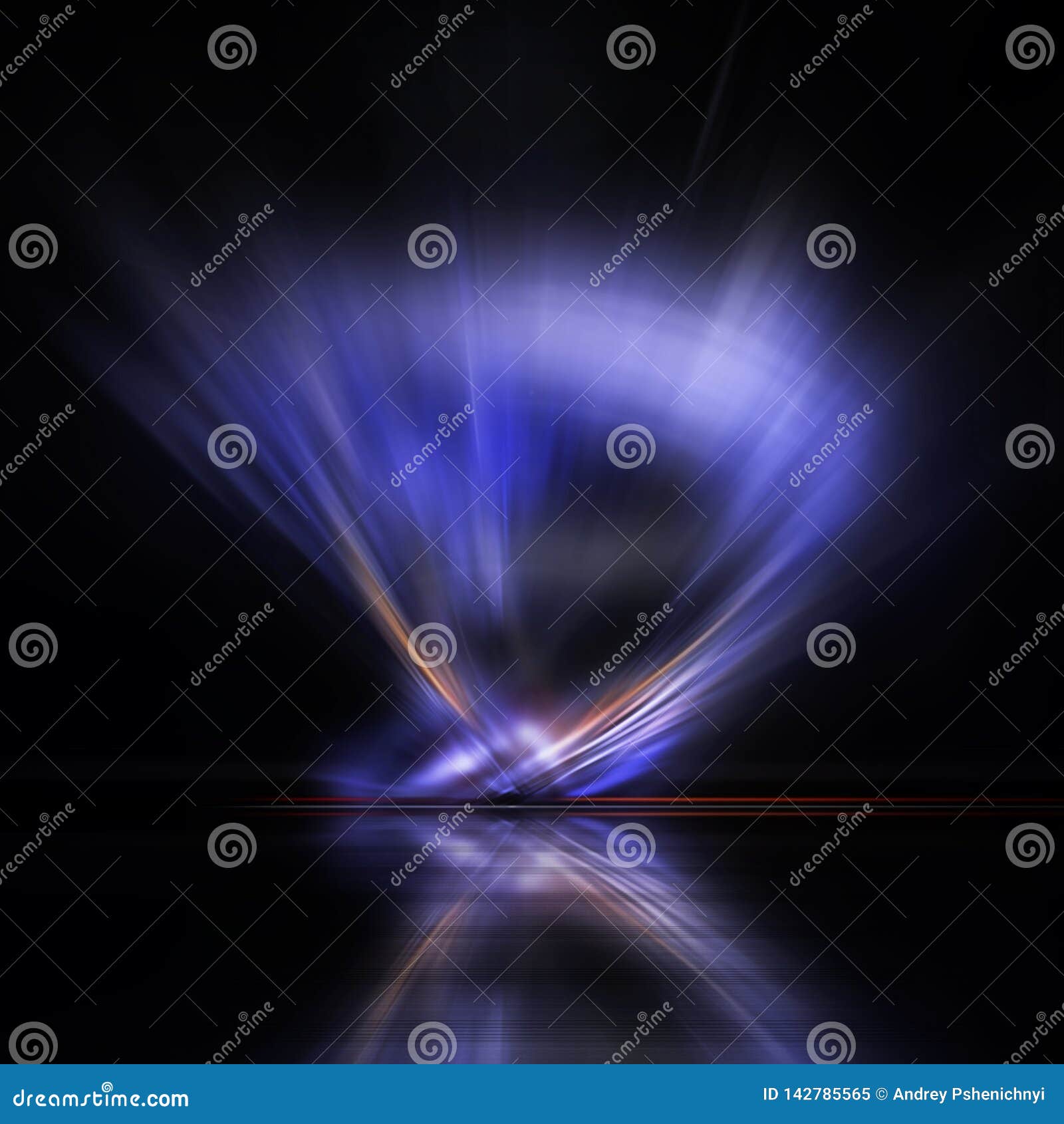 Object with a Bright Blue Glow on a Black Background Stock Image