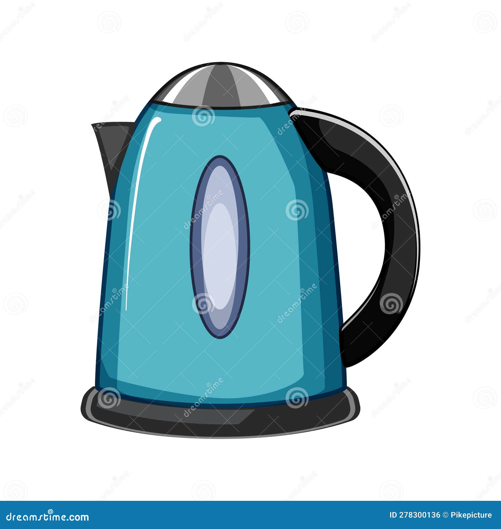 Cute electric kettle cartoon Royalty Free Vector Image