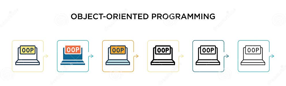 Object-oriented Programming Vector Icon in 6 Different Modern Styles ...