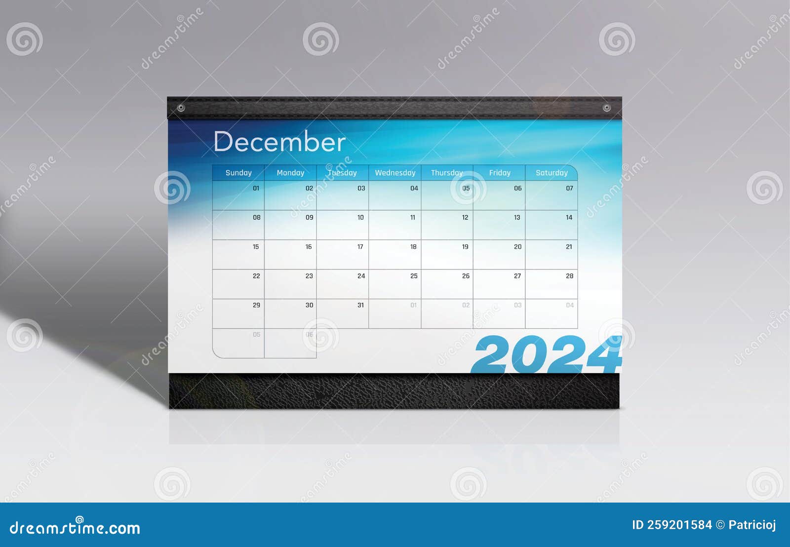 december 2024 calendar  on gray background with space for copy