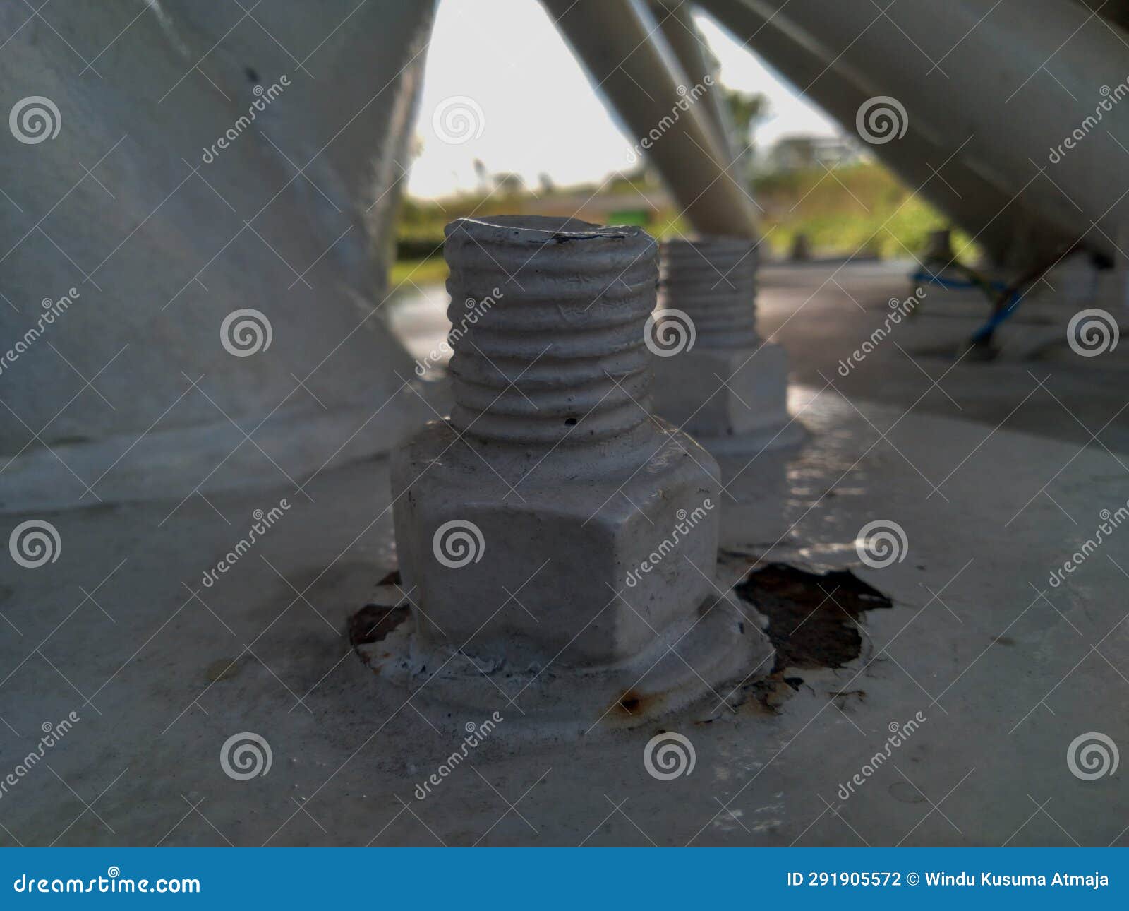 Object White Painted Building Bolts Stock Photo Image of outdoors, architecture 291905572